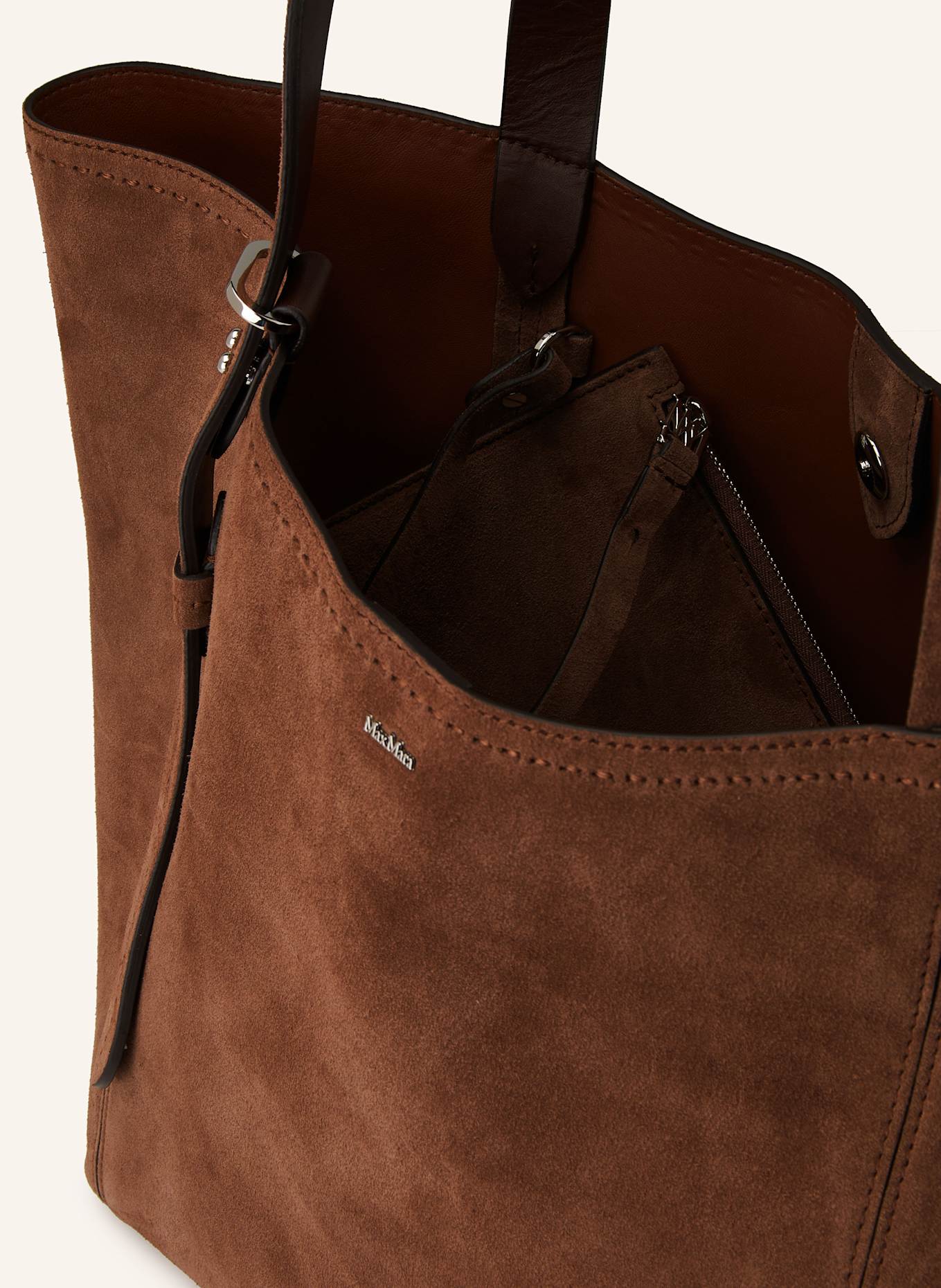 Max Mara Torba shopper z saszetką: BRĄZOWY