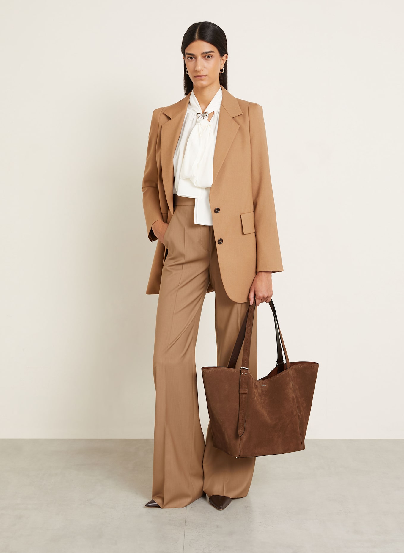 Max Mara Torba shopper z saszetką: BRĄZOWY