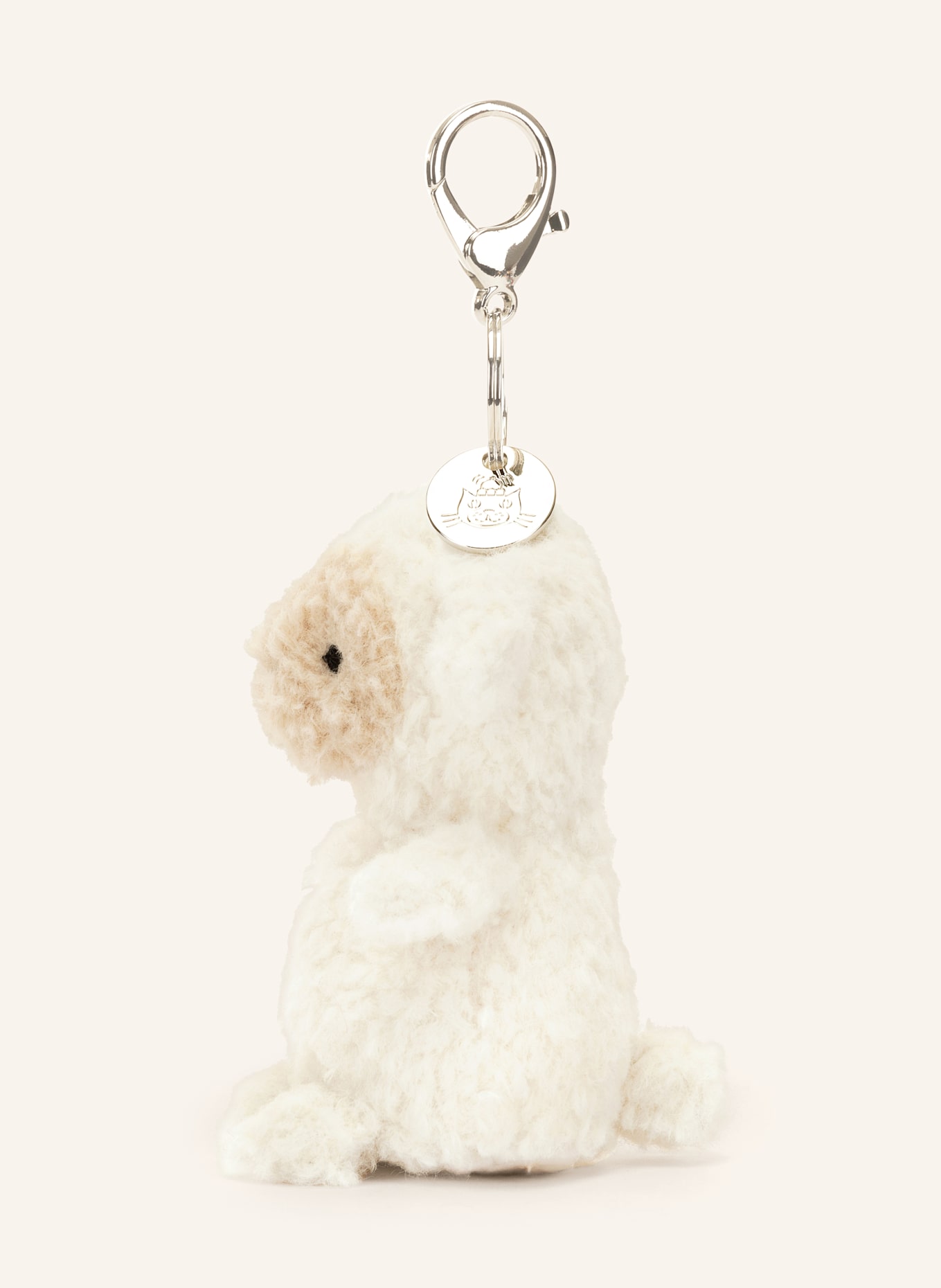 Jellycat Brelok i zawieszka do torby LITTLE LAMB: KREMOWY