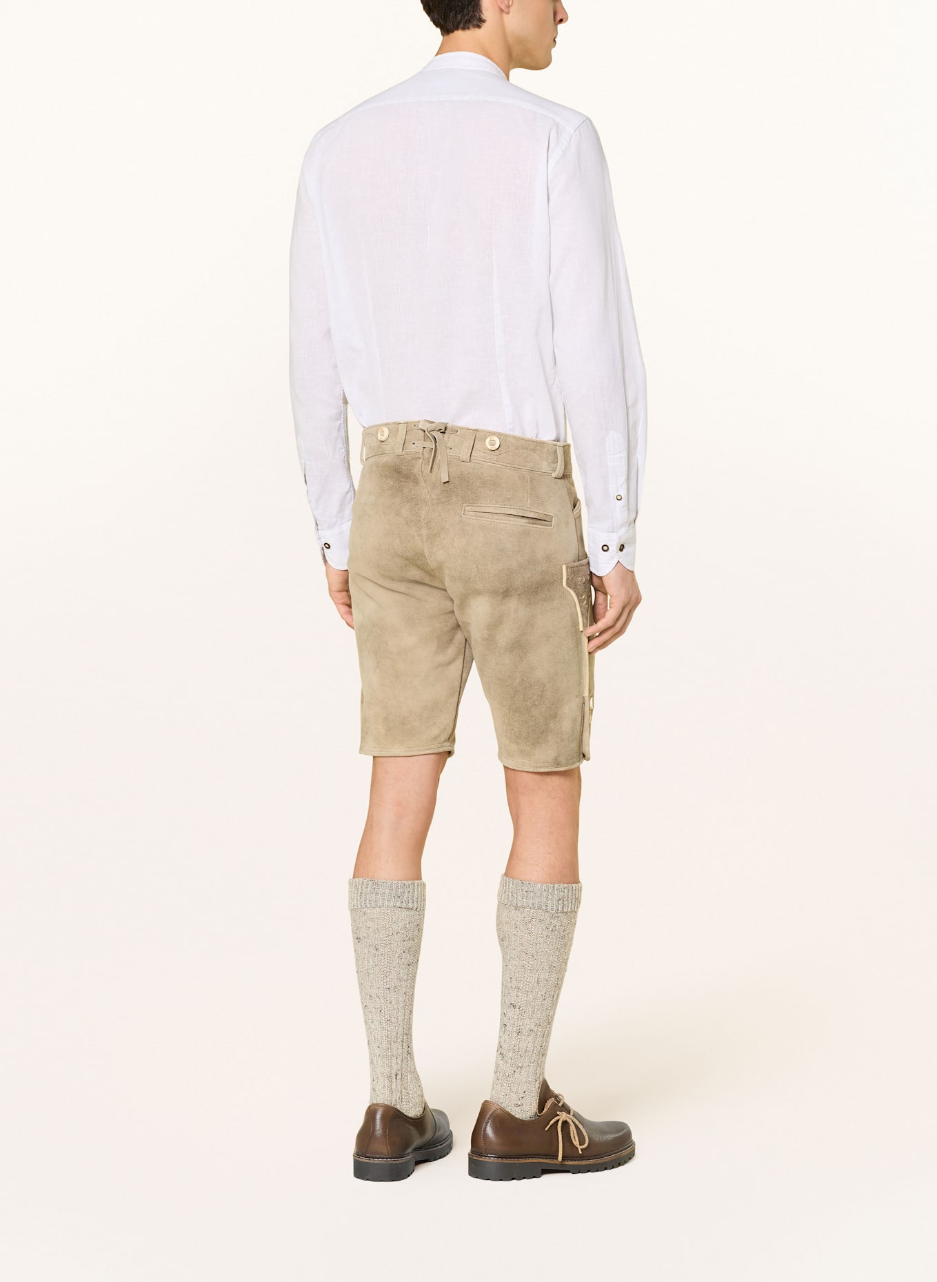 windsor. ALOIS slim fit shirt with linen: LIGHT GRAY/ WHITE