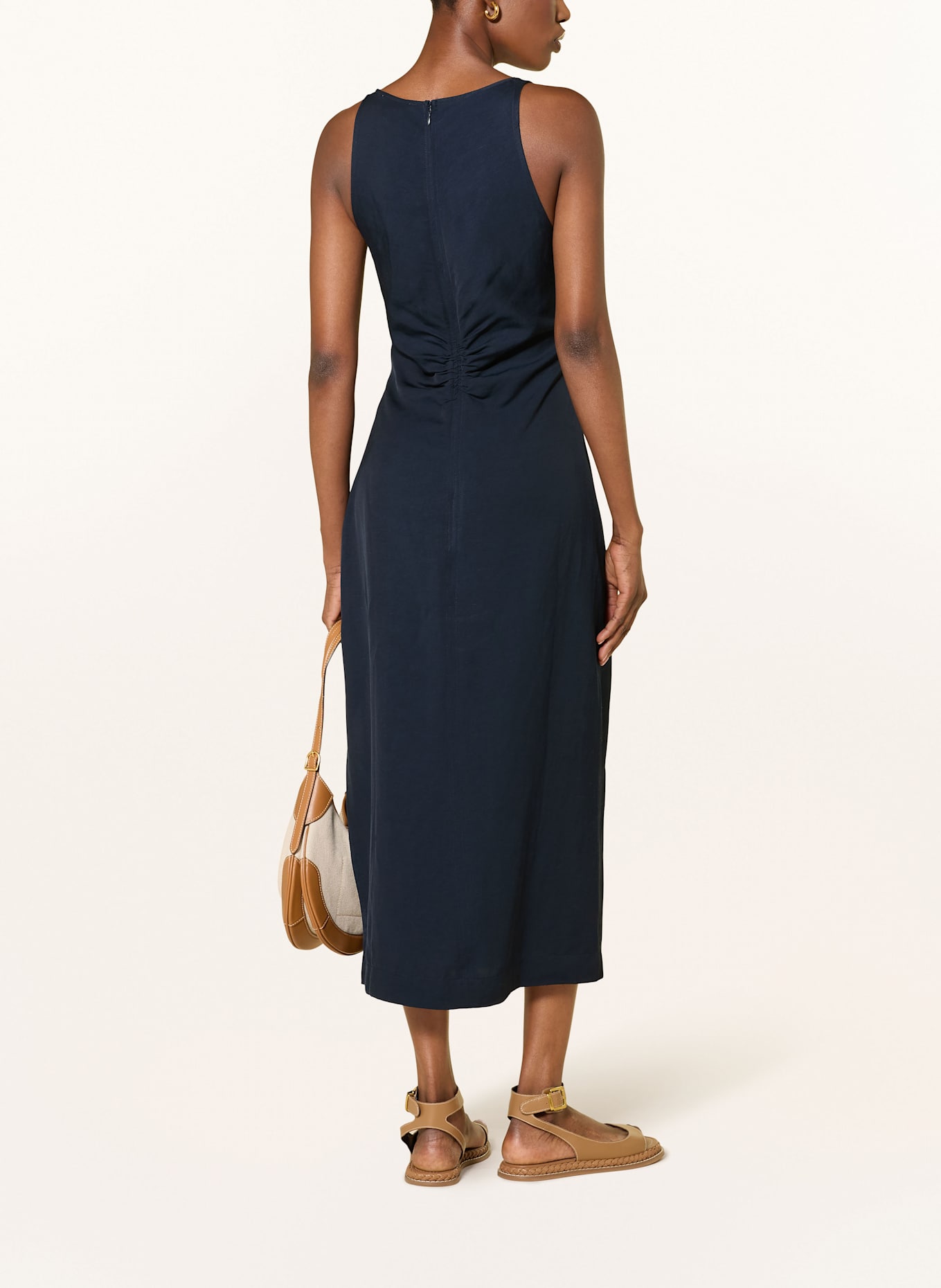 REISS Kleid PARI mit Rüschen: DUNKELBLAU