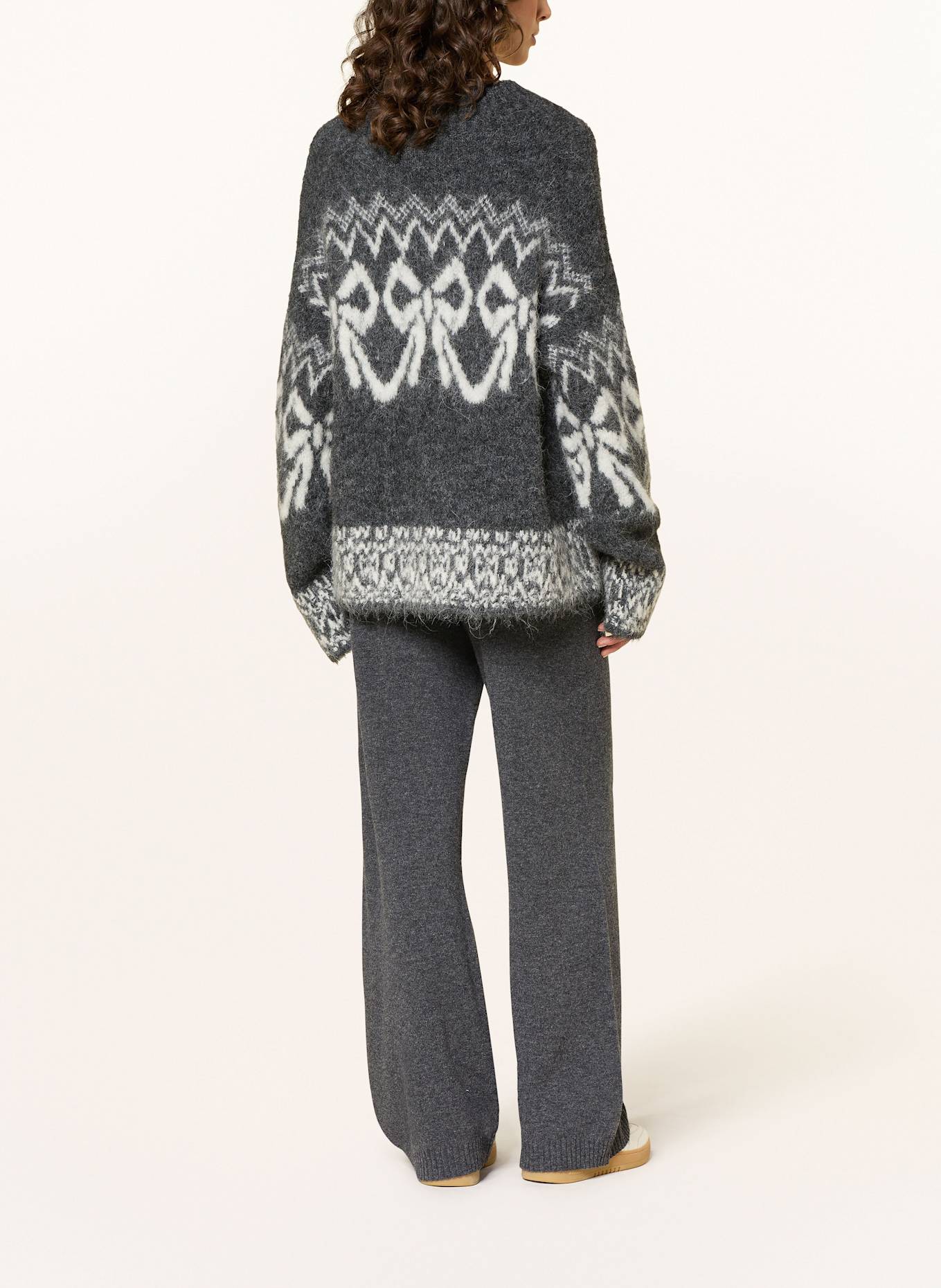 MRS & HUGS Pullover mit Alpaka: DUNKELGRAU / ECRU