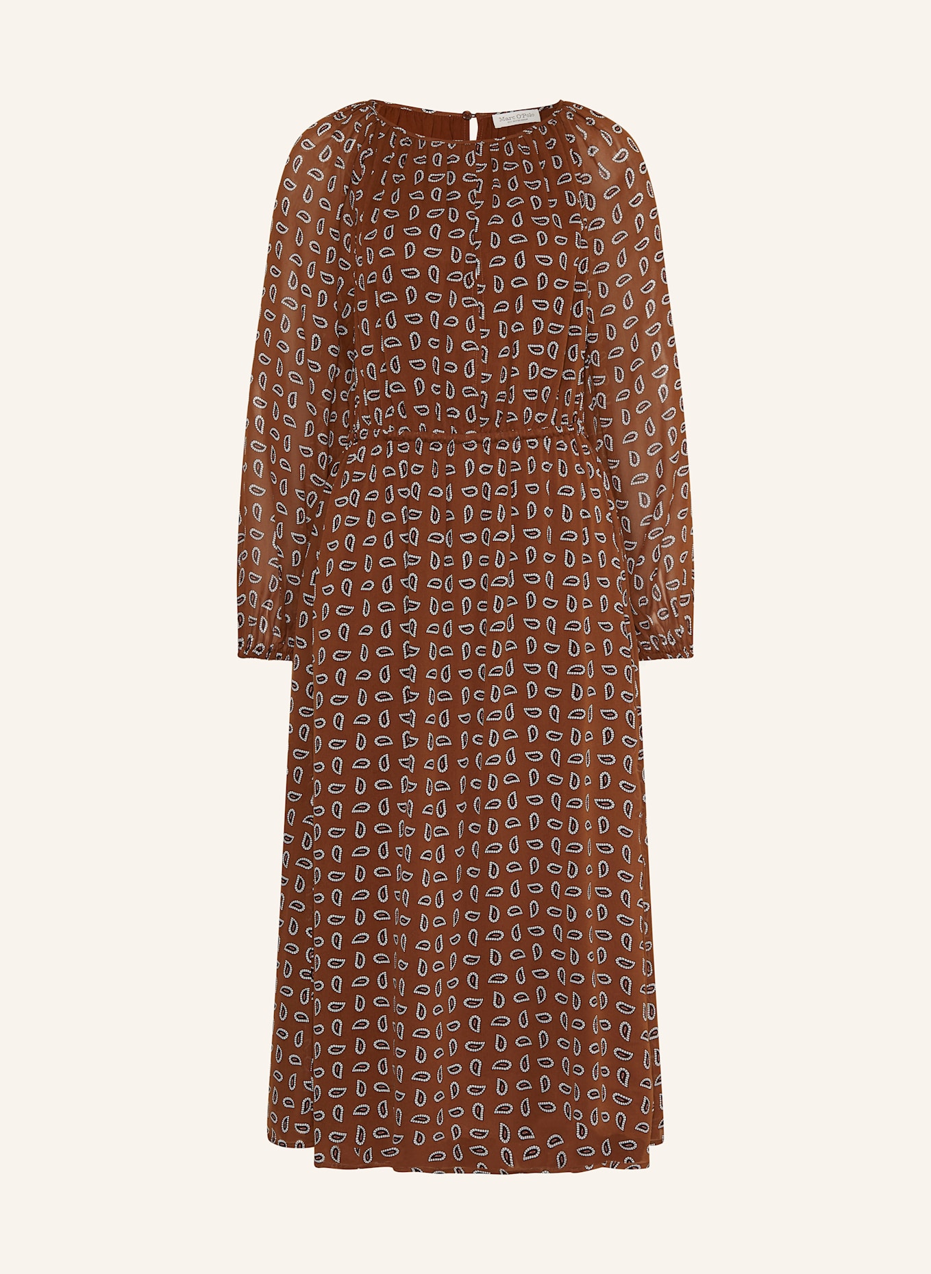 Marc O'Polo Kleid mit 3/4-Arm: BRAUN / DUNKELBRAUN / HELLROT