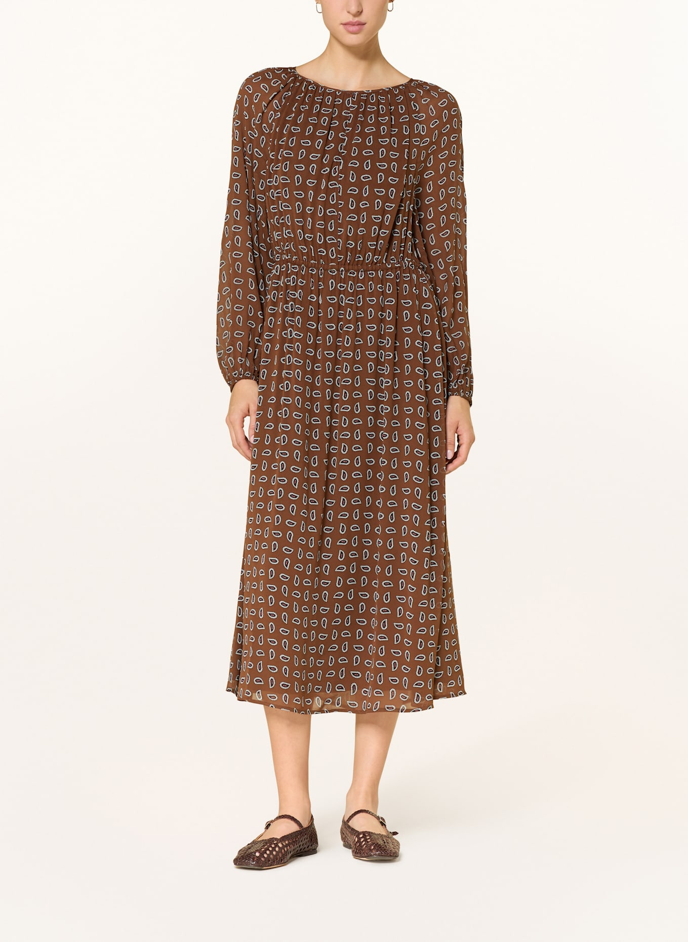 Marc O'Polo Kleid mit 3/4-Arm: BRAUN / DUNKELBRAUN / HELLROT