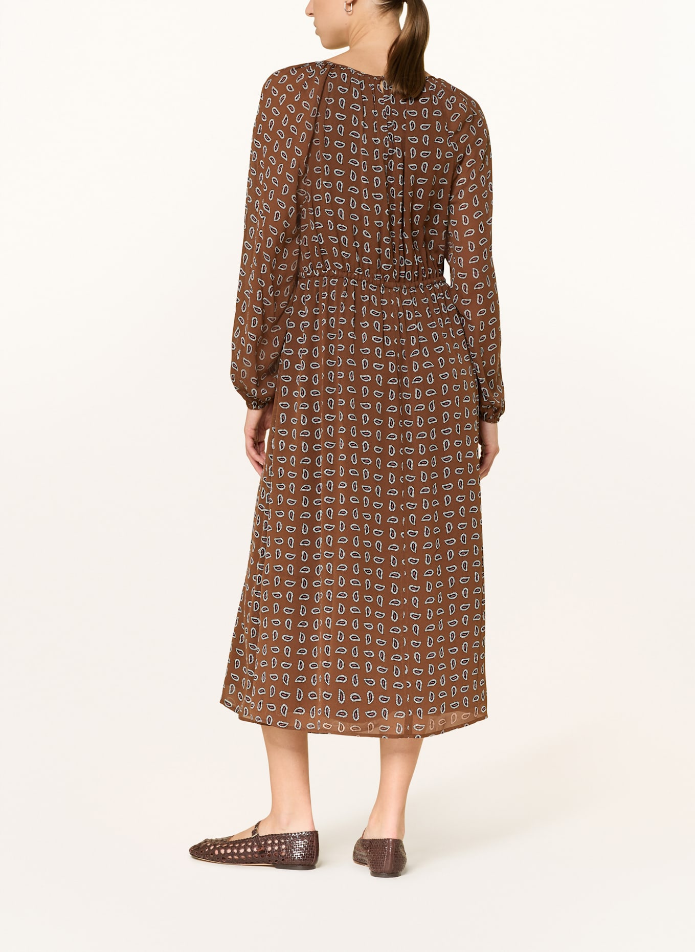 Marc O'Polo Kleid mit 3/4-Arm: BRAUN / DUNKELBRAUN / HELLROT