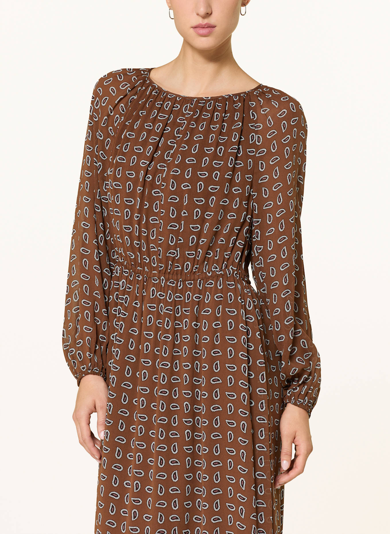 Marc O'Polo Kleid mit 3/4-Arm: BRAUN / DUNKELBRAUN / HELLROT