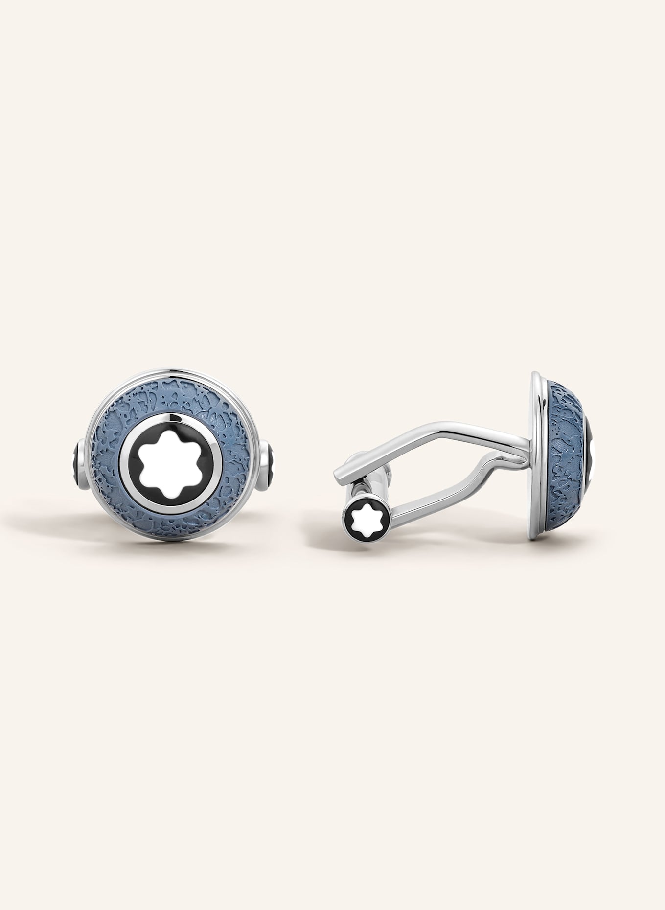 MONTBLANC Manschettenknöpfe HOMAGE TO WOLFGANG GOETHE: SILBER / BLAUGRAU