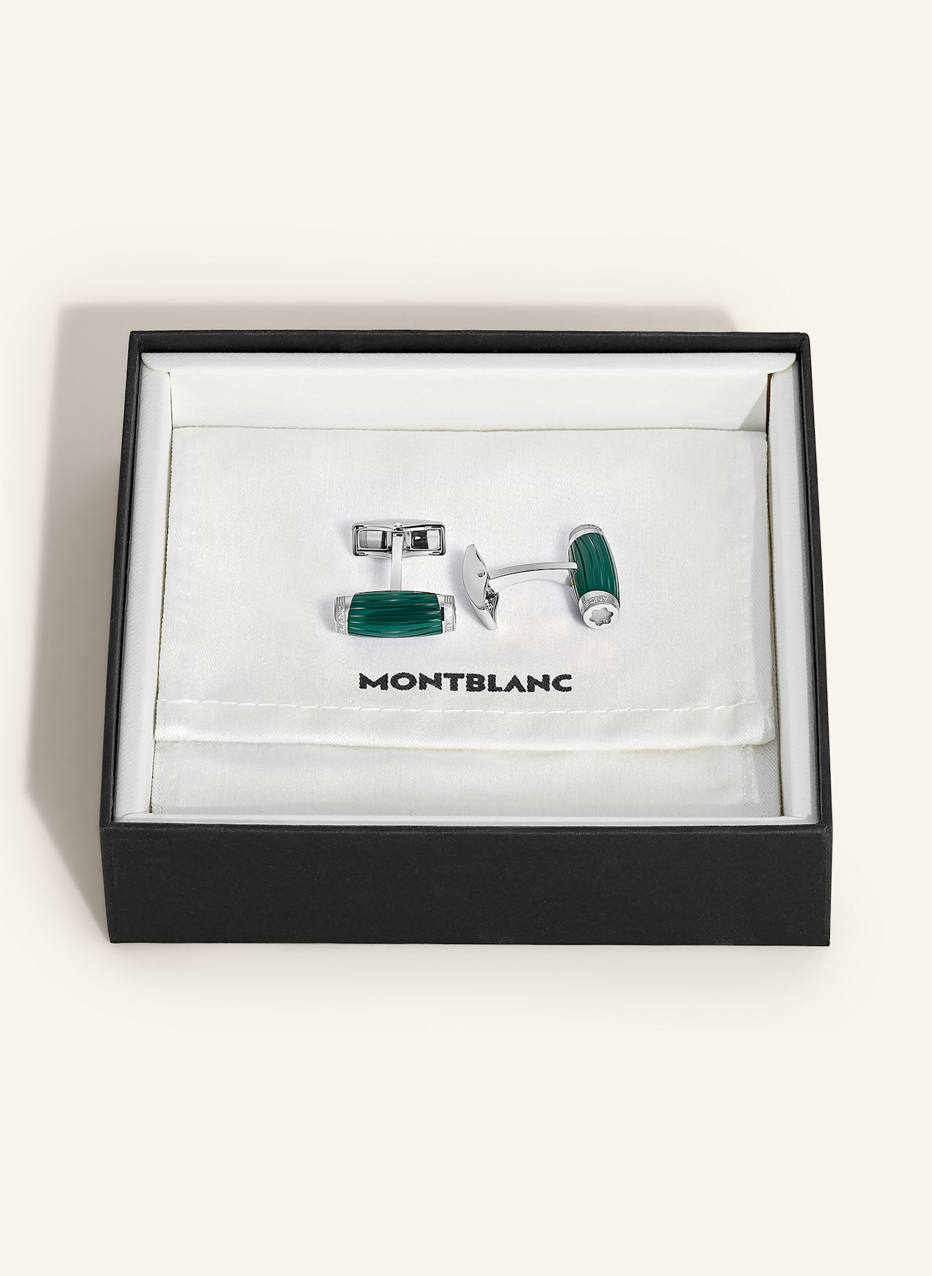 MONTBLANC Manschettenknöpfe STARWALKER POLAR GREEN: GRÜN / SILBER