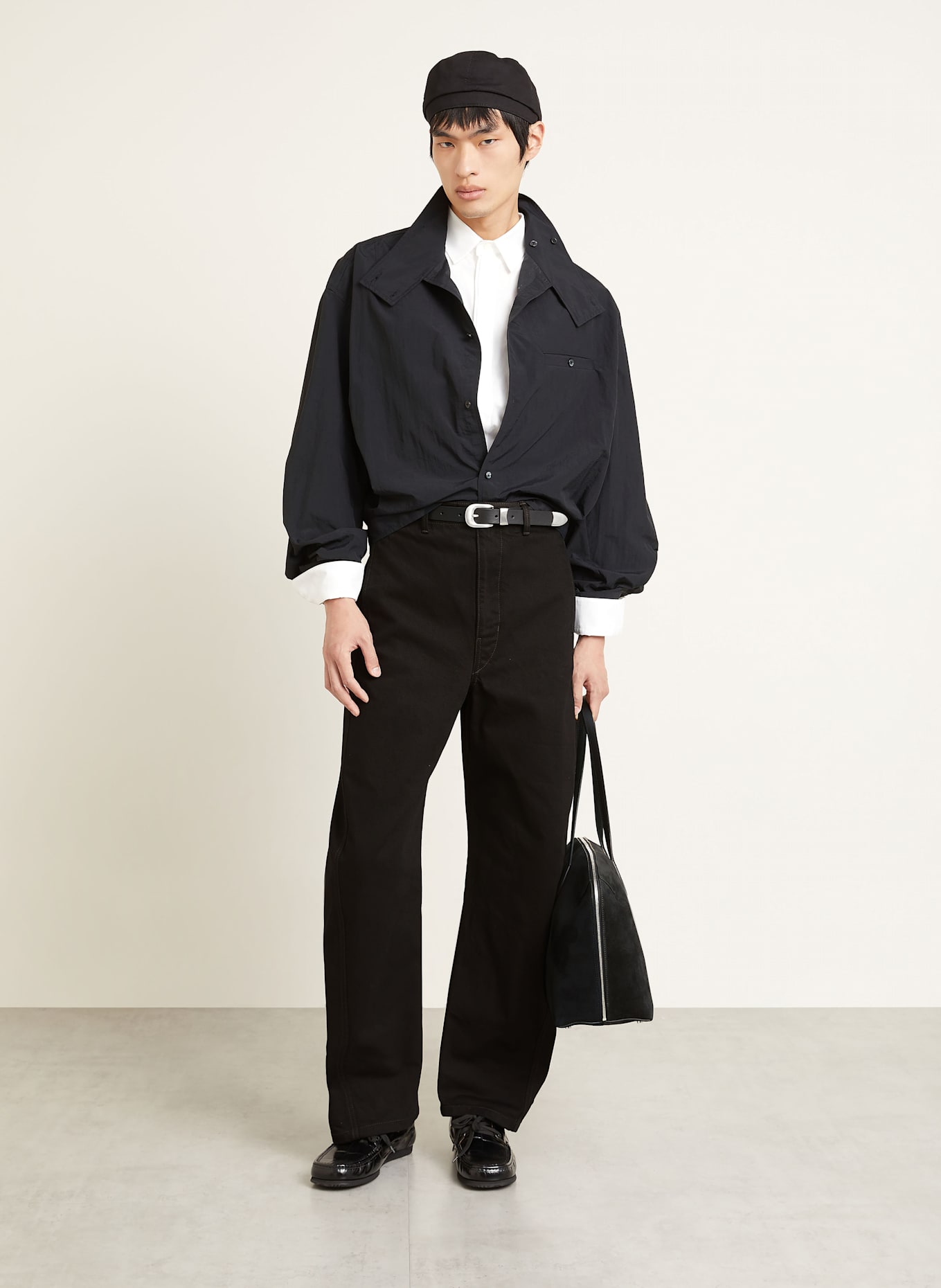 JACQUEMUS Hemd Comfort Fit: WEISS / SCHWARZ