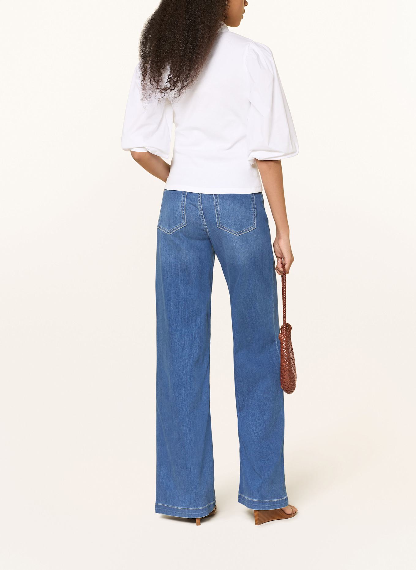 Rich & Royal Schluppenbluse im Materialmix mit 3/4-Arm: WEISS