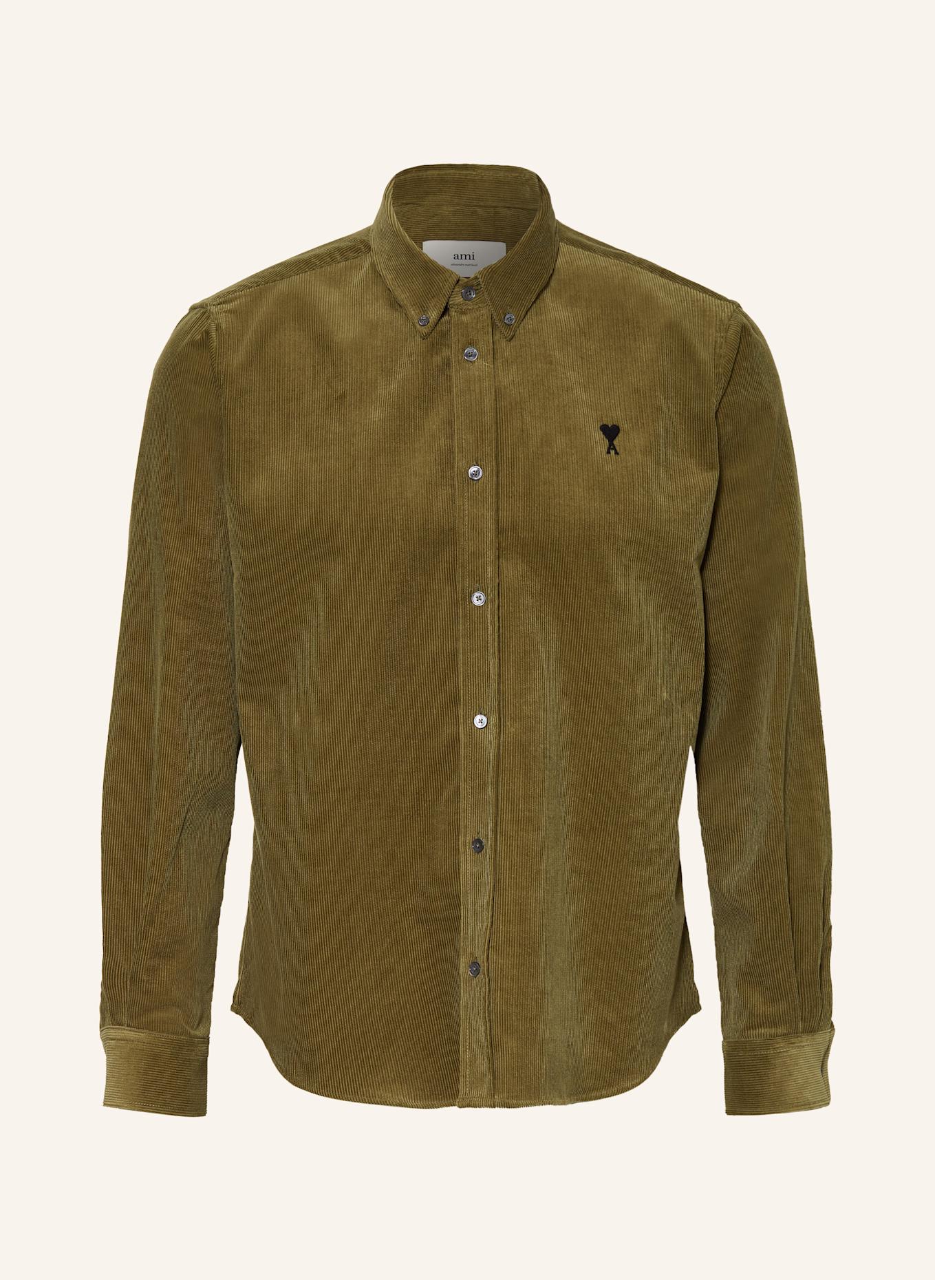 AMI PARIS Koszula sztruksowa ADC slim fit: BRĄZOWY