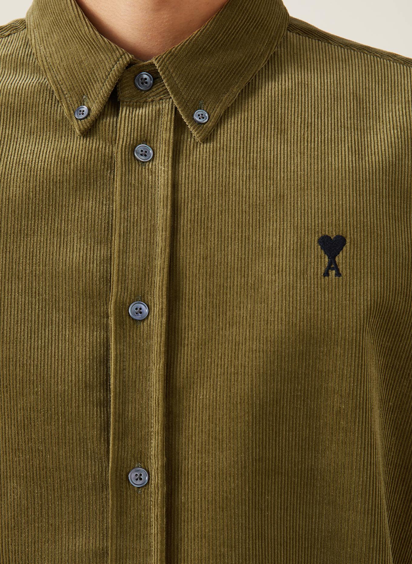 AMI PARIS Koszula sztruksowa ADC slim fit: BRĄZOWY