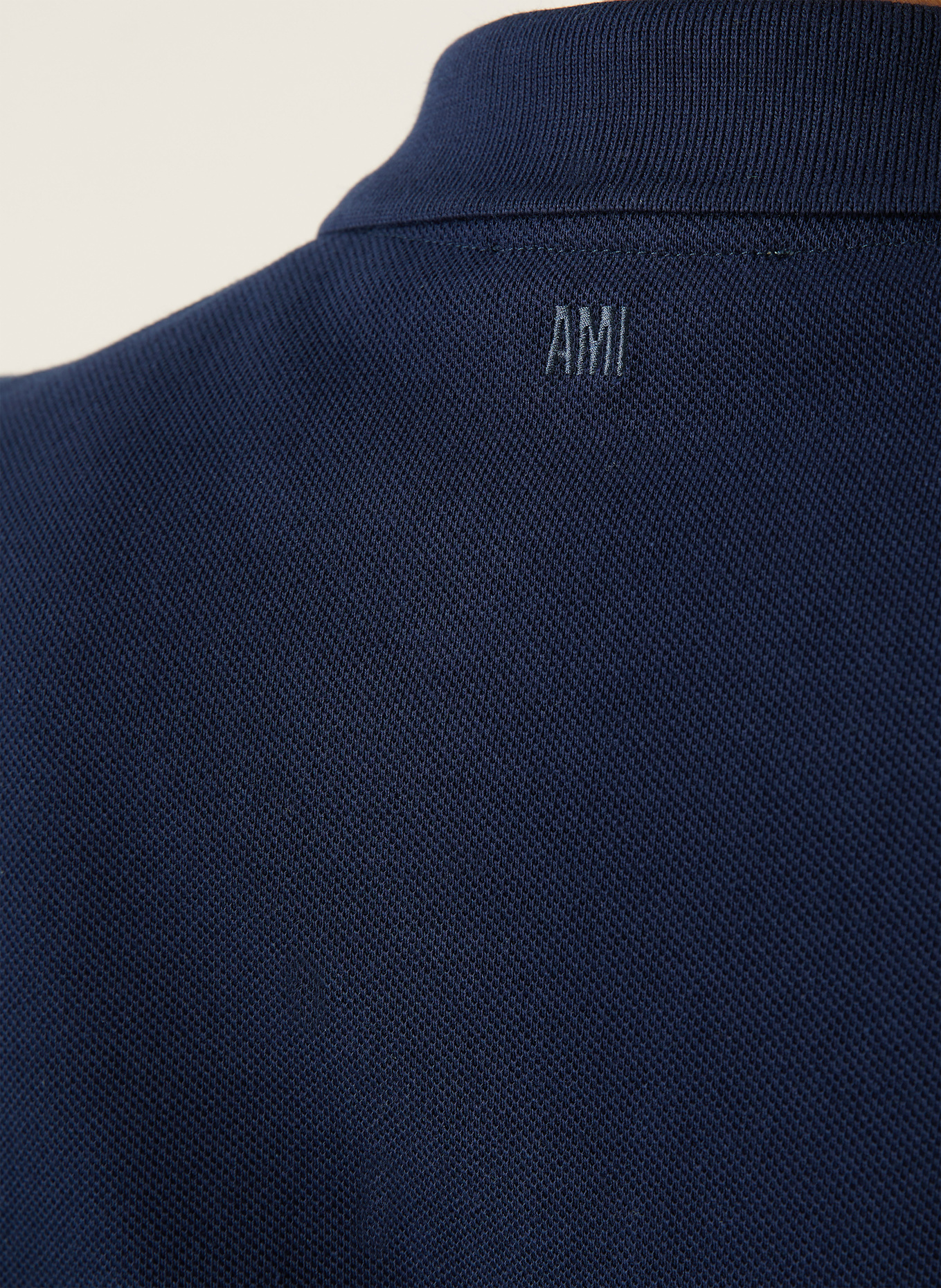 AMI PARIS Piqué-Poloshirt Regular Fit: DUNKELBLAU