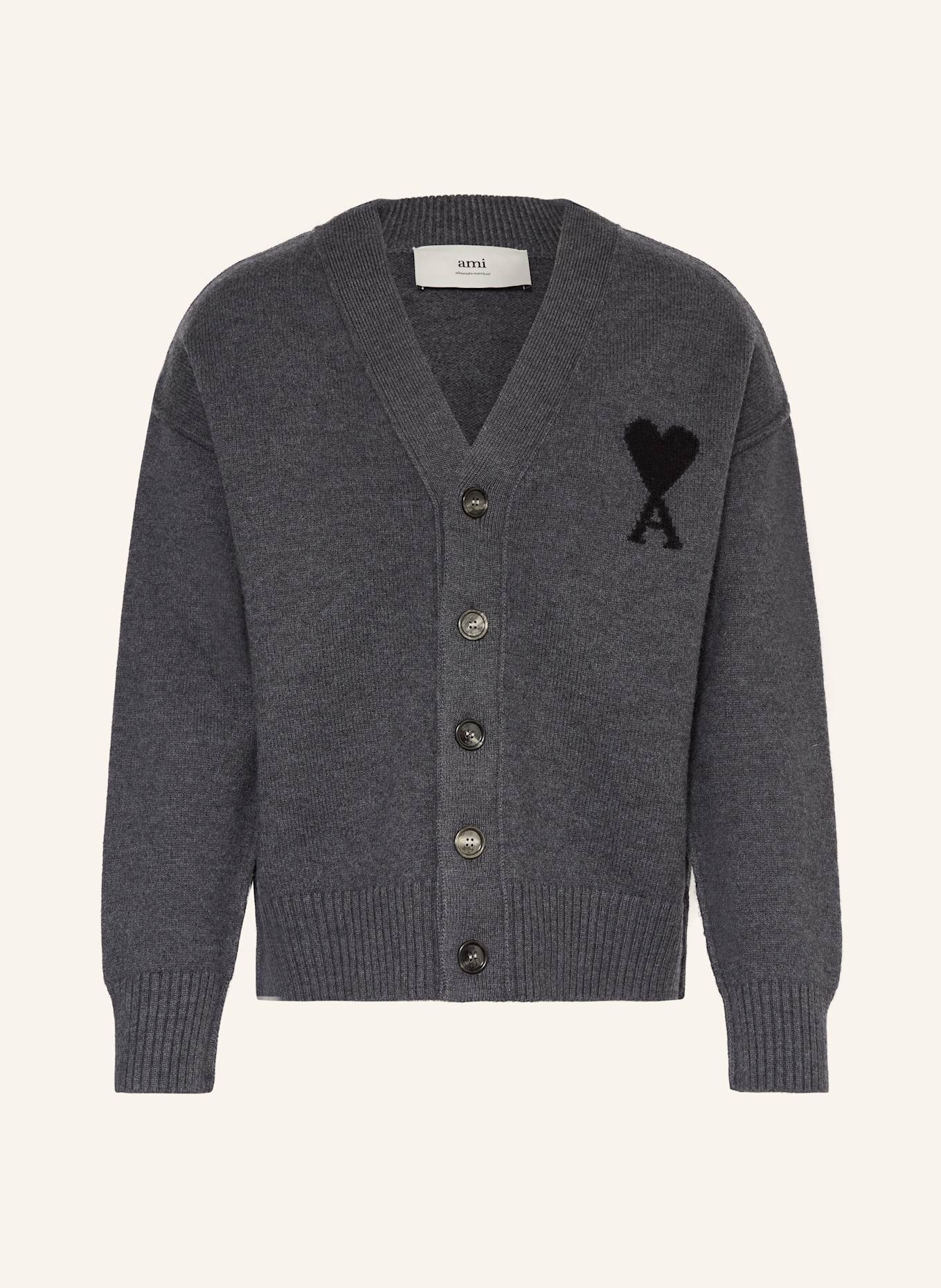 AMI PARIS Cardigan: DARK GRAY