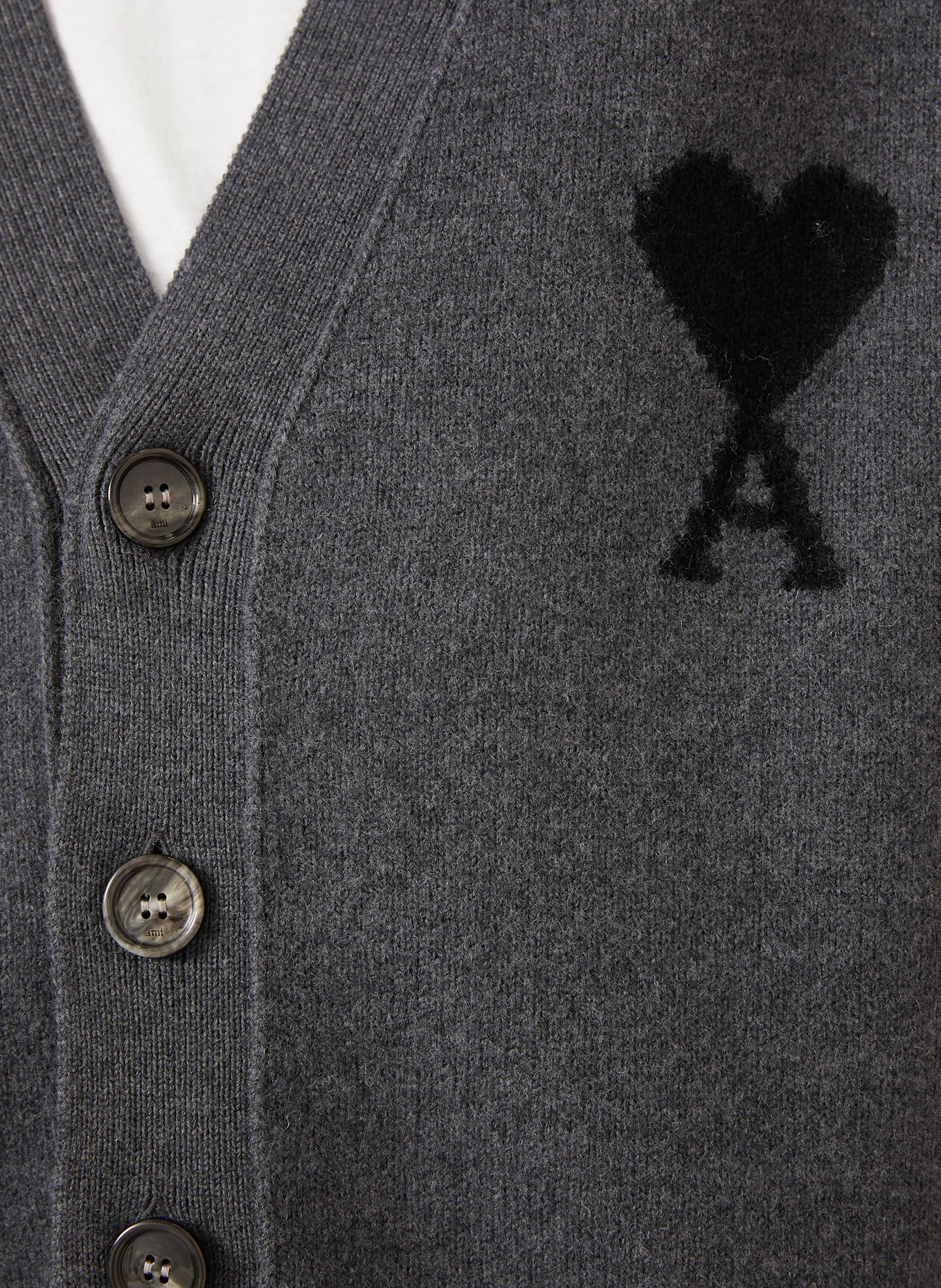 AMI PARIS Cardigan: DARK GRAY
