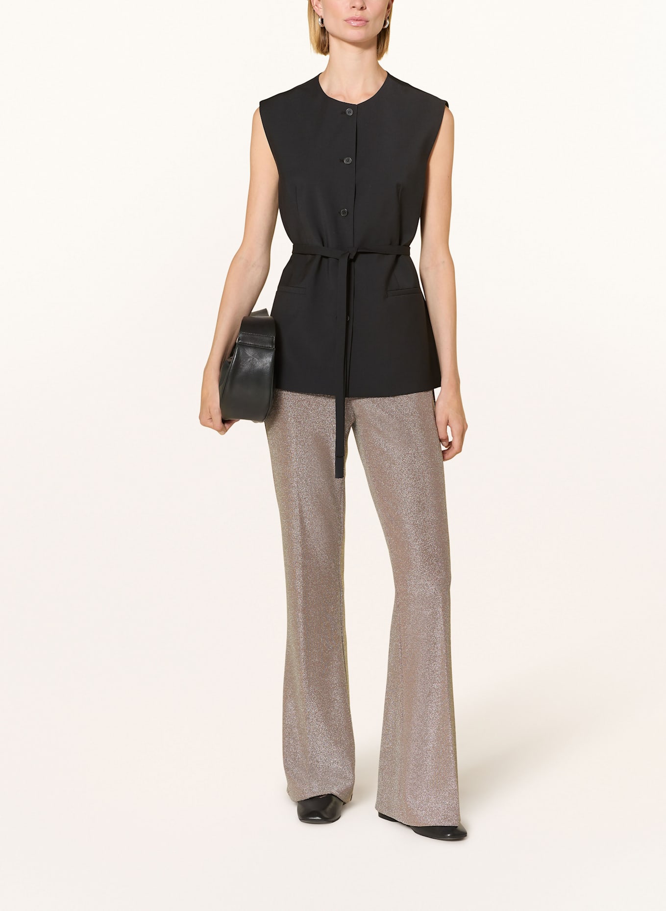 Joseph Ribkoff SIGNATURE Jerseyhose mit Glitzergarn: TAUPE