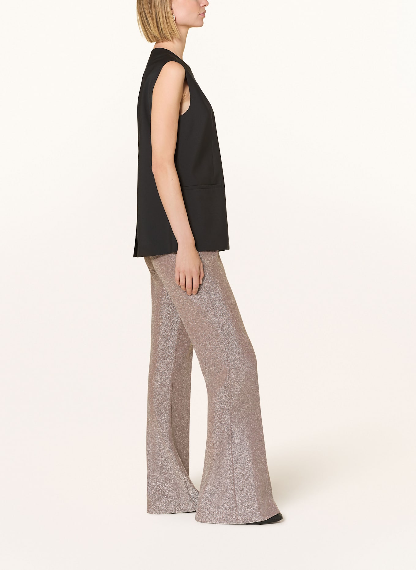 Joseph Ribkoff SIGNATURE Jerseyhose mit Glitzergarn: TAUPE