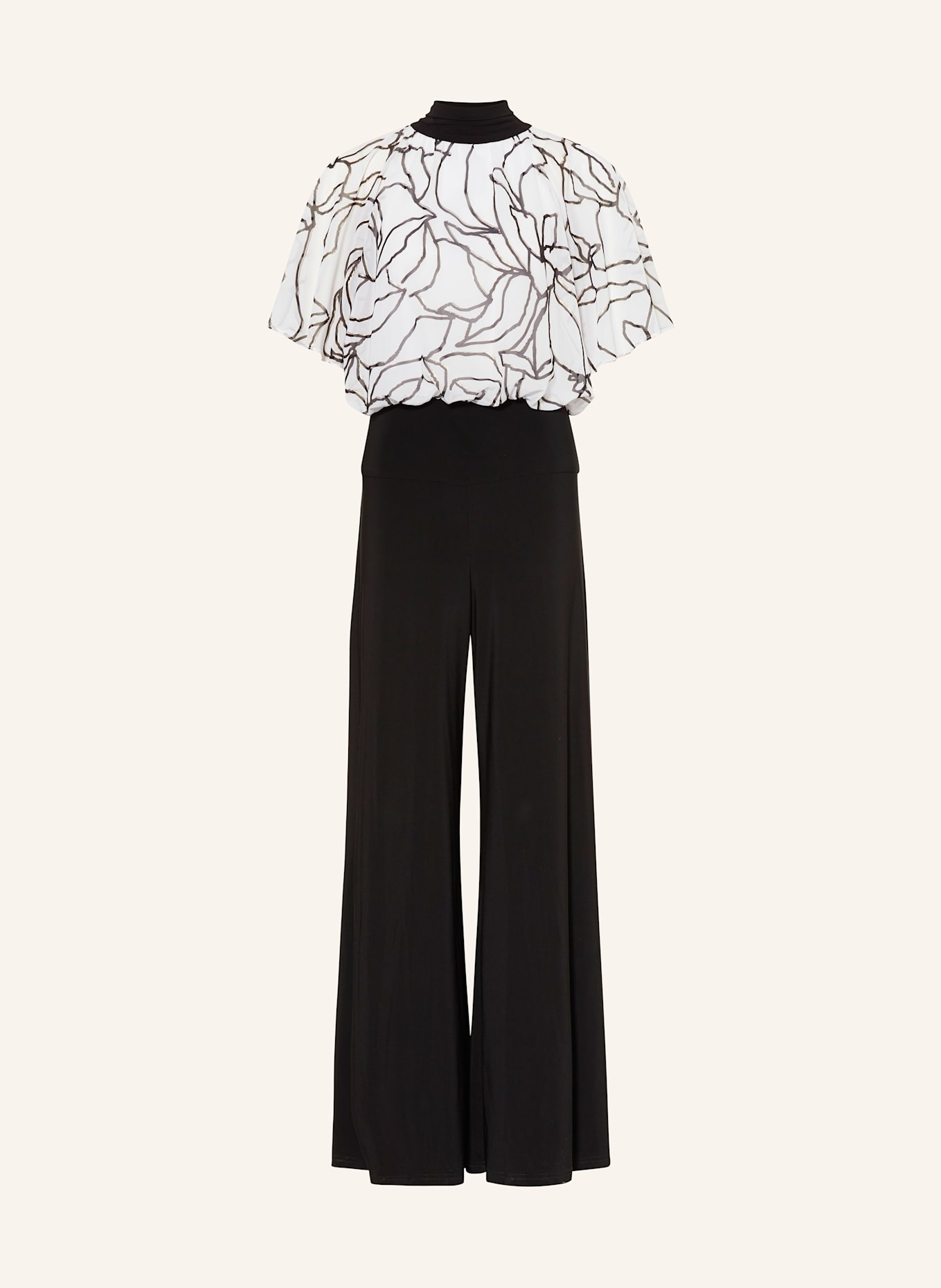 Joseph Ribkoff SIGNATURE Jumpsuit im Materialmix: SCHWARZ / WEISS