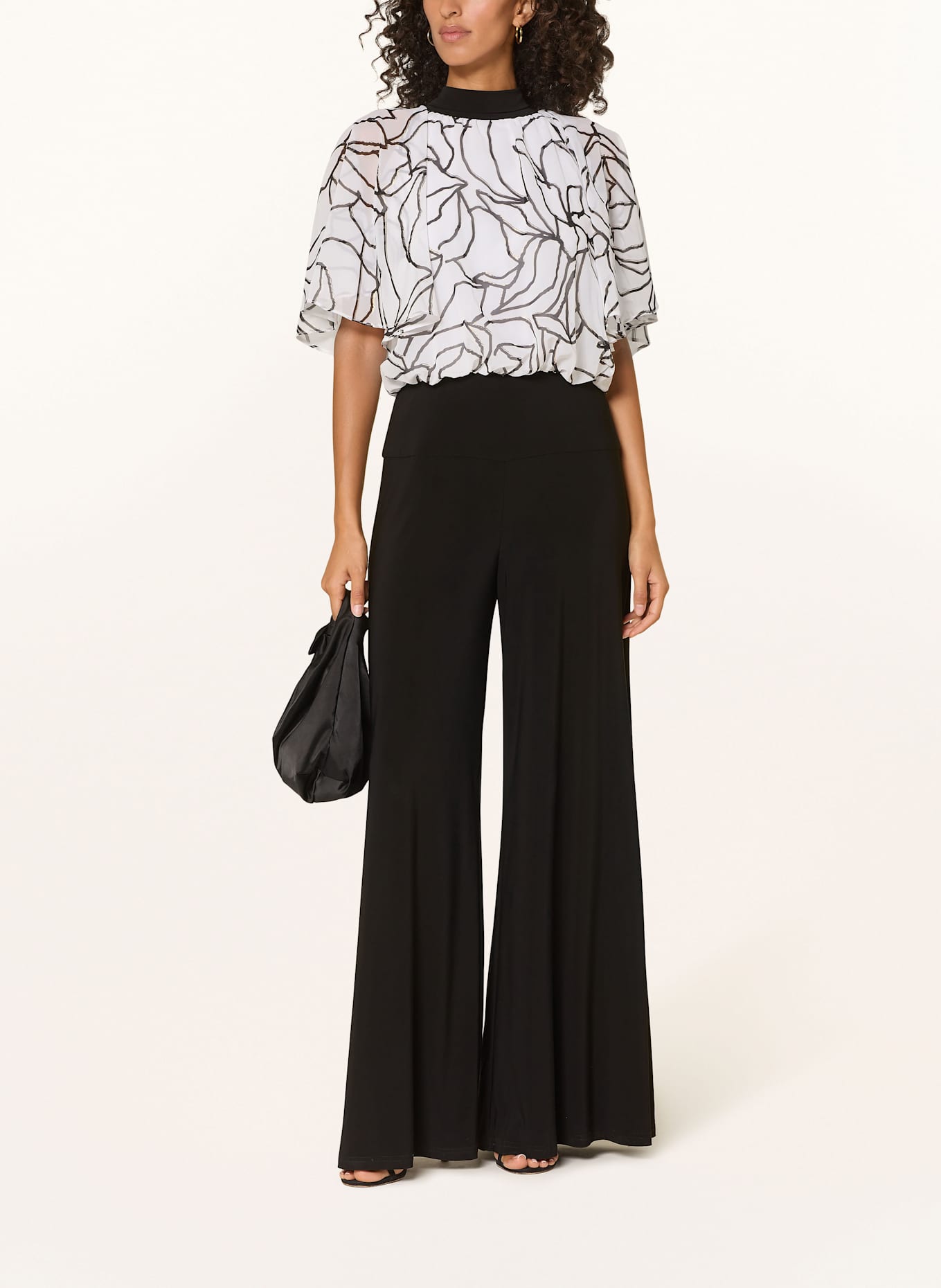 Joseph Ribkoff SIGNATURE Jumpsuit im Materialmix: SCHWARZ / WEISS