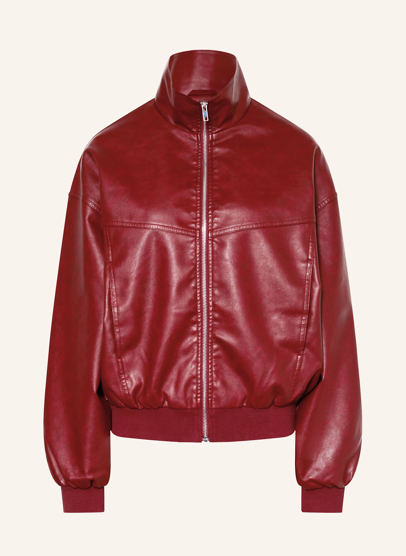 NEO NOIR Veste en cuir CHANDRA: ROUGE FONCÉ