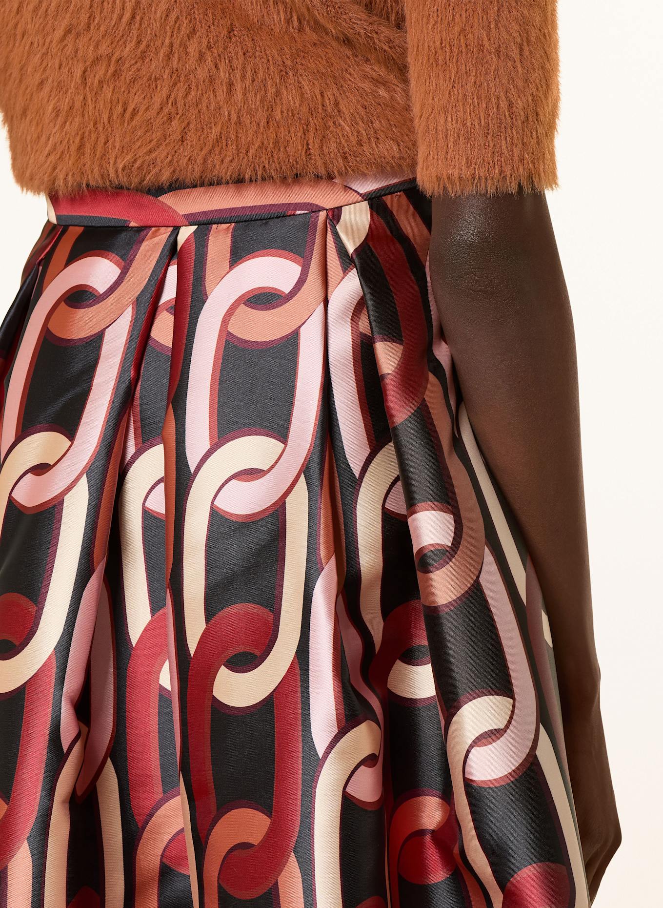 LUNATICA MILANO Faltenrock: SCHWARZ / DUNKELROT / ORANGE