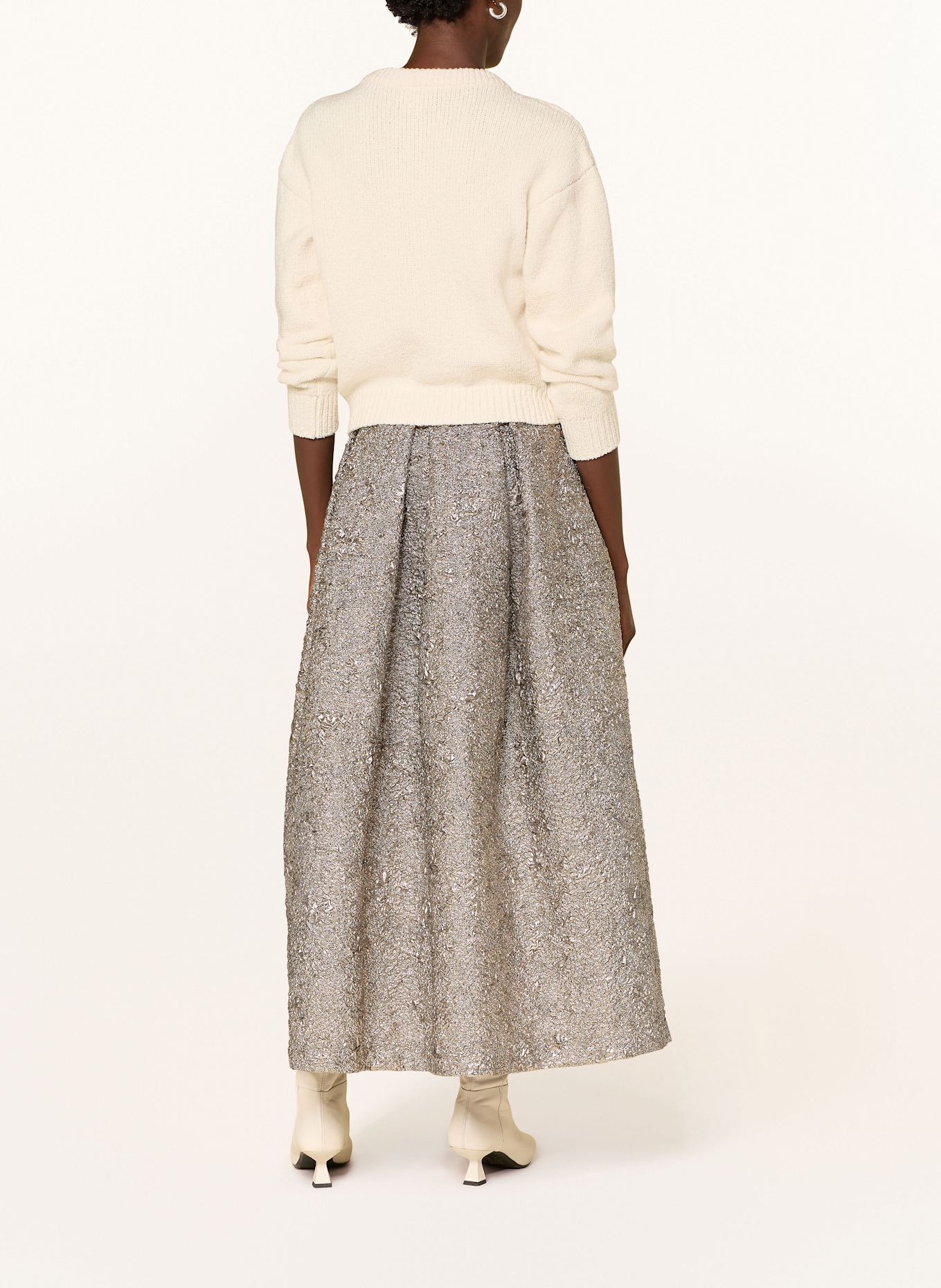 LUNATICA MILANO Rock mit Glitzergarn: SILBER