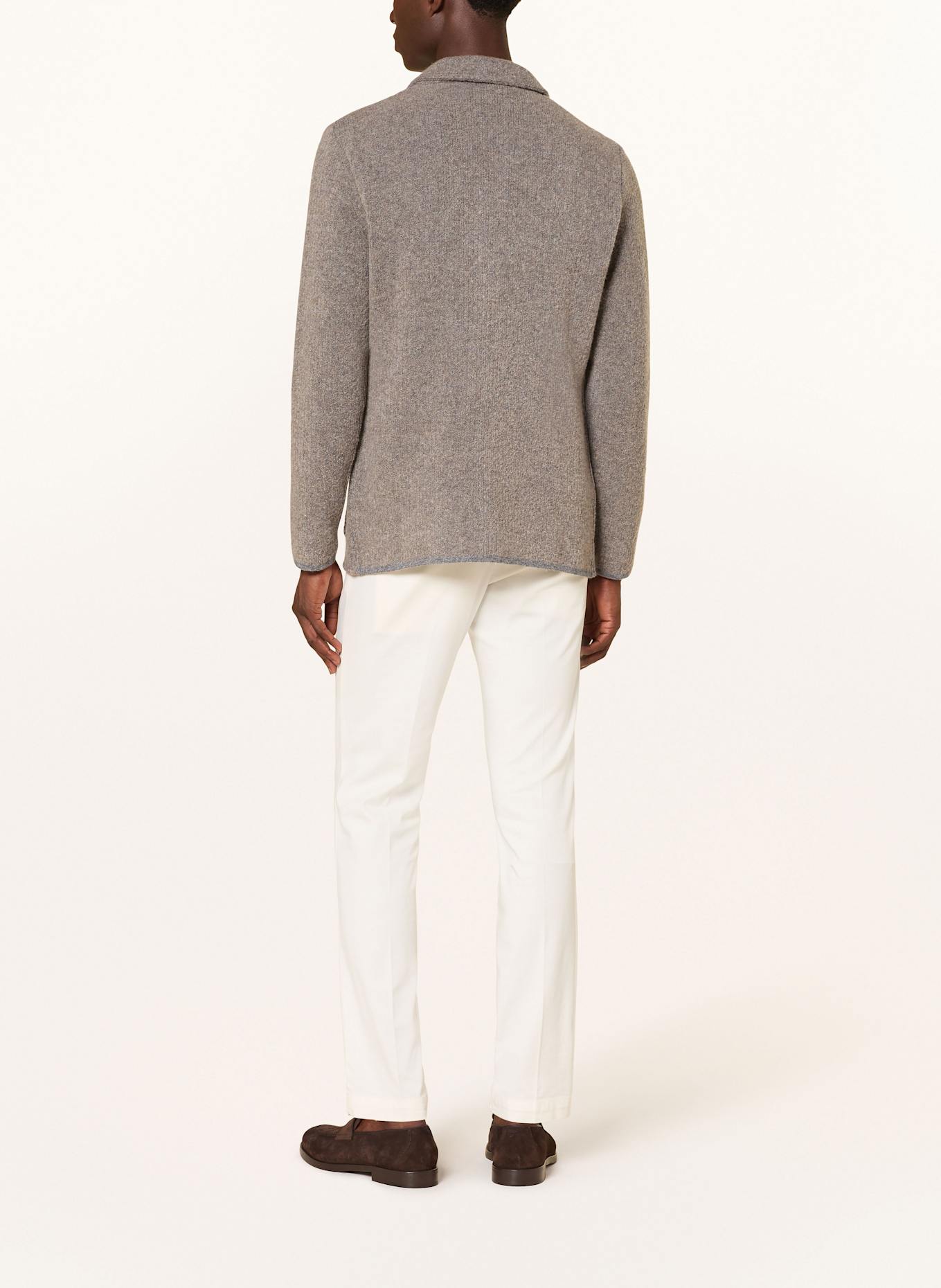 MAURIZIO BALDASSARI Stricksakko Slim Fit aus Bouclé: GRAU