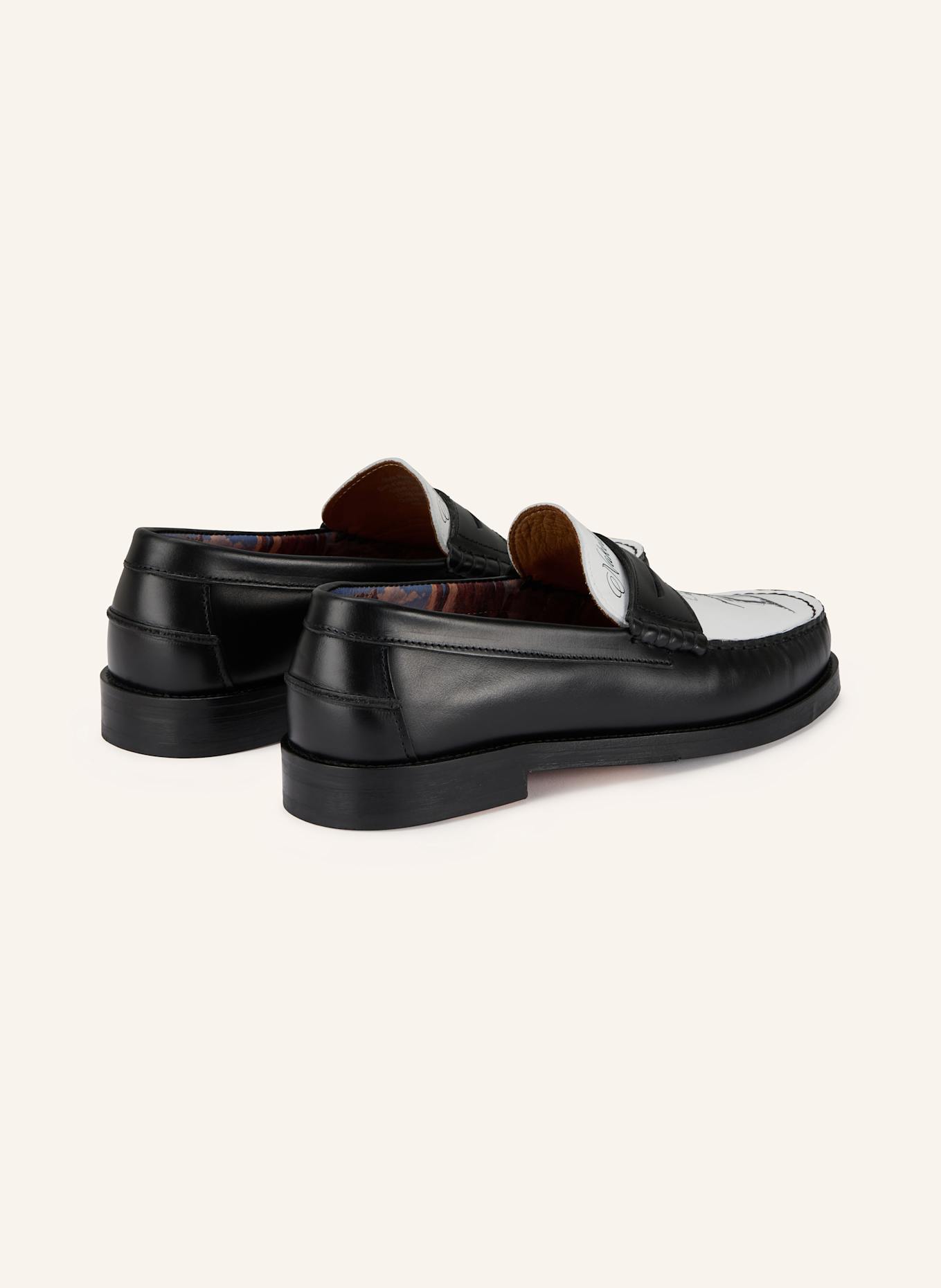 NAKED WOLFE Penny-Loafer RIVIERA: SCHWARZ/ WEISS