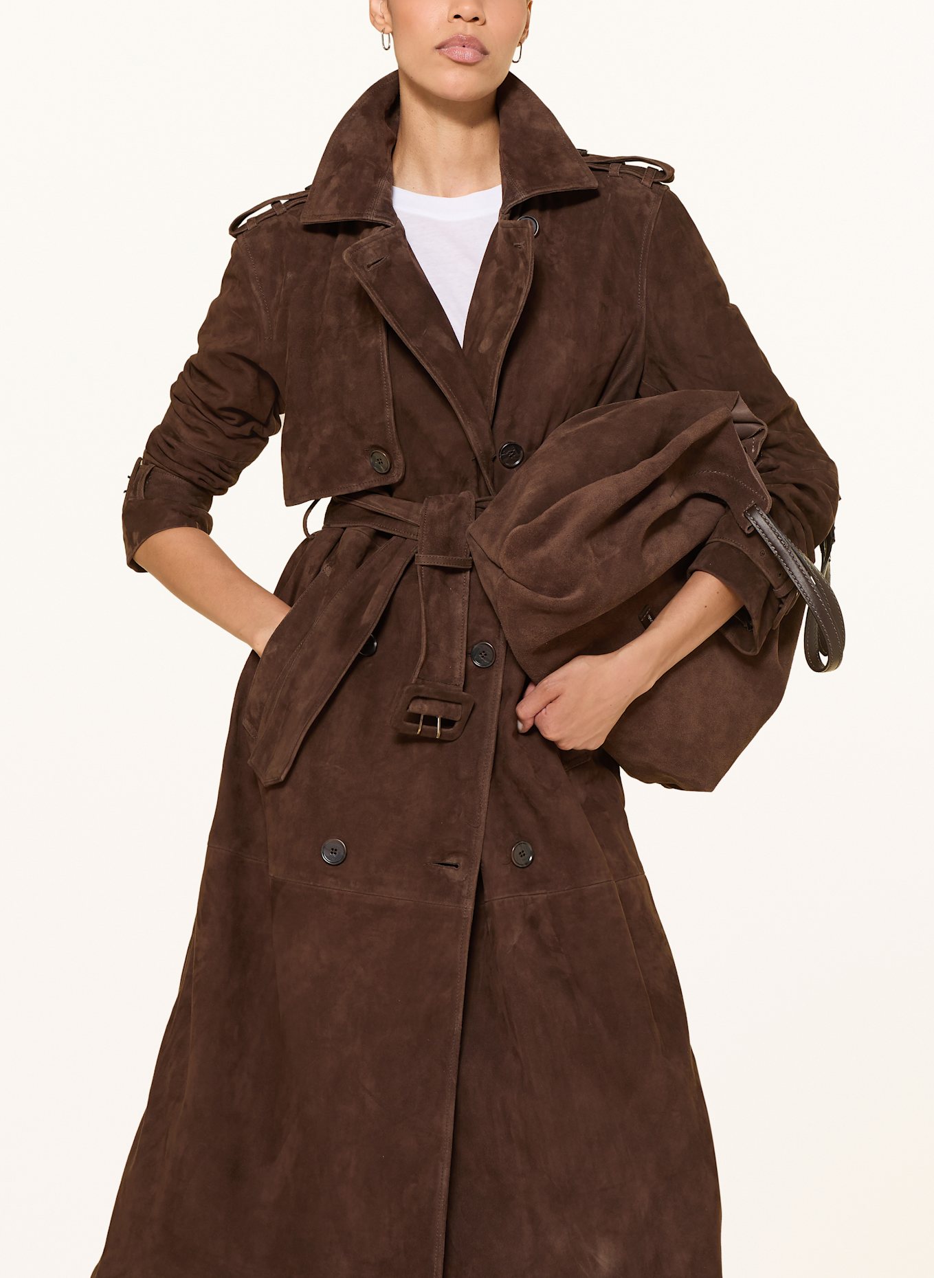 ARMA Trenchcoat BENEDICT aus Leder: DUNKELBRAUN