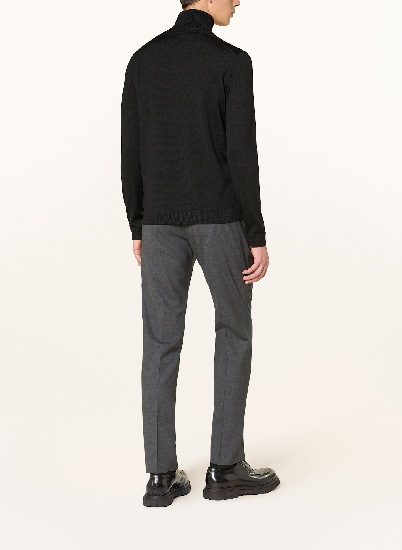 roberto collina Rollkragenpullover aus Merinowolle: SCHWARZ