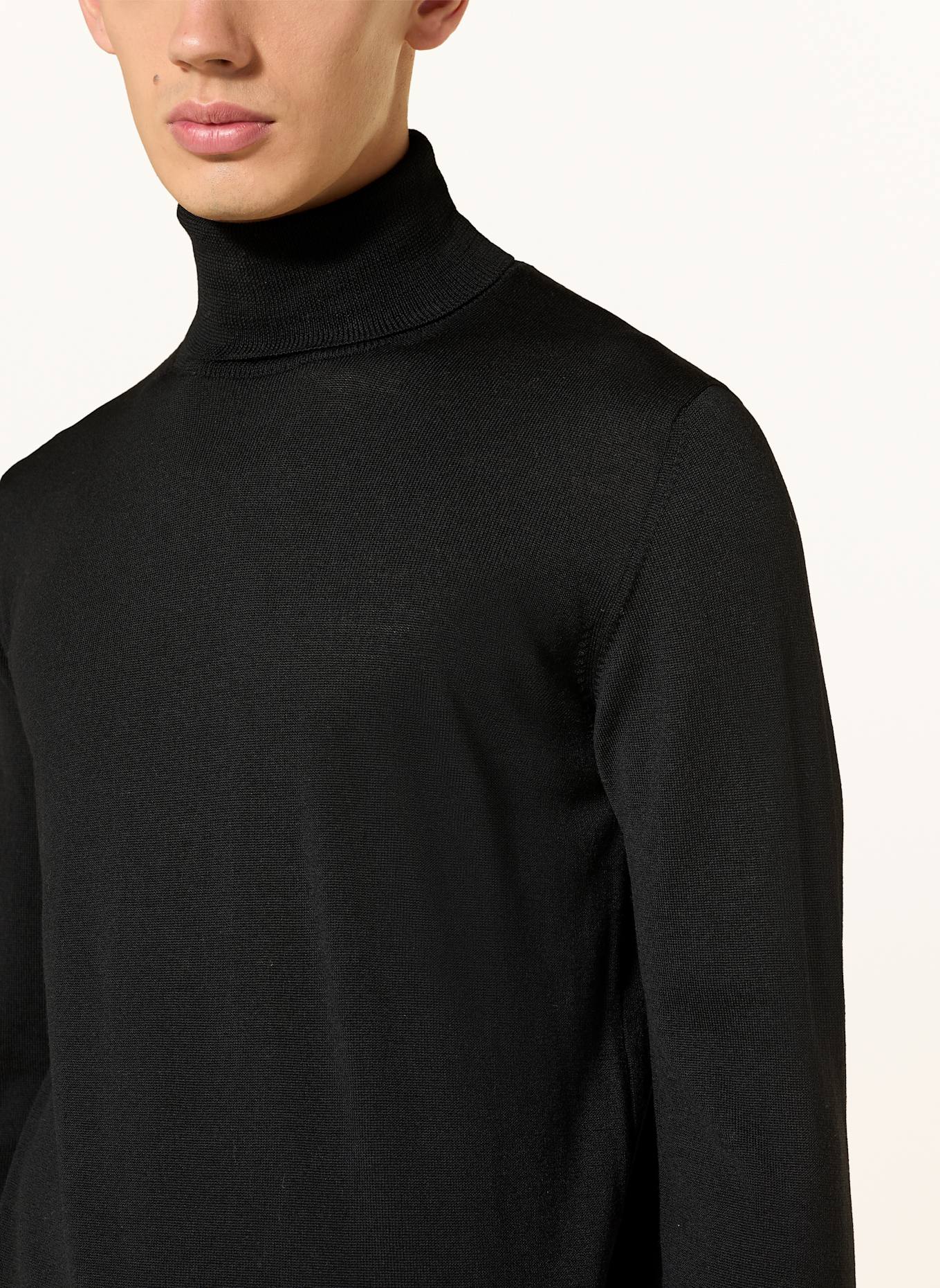 roberto collina Rollkragenpullover aus Merinowolle: SCHWARZ