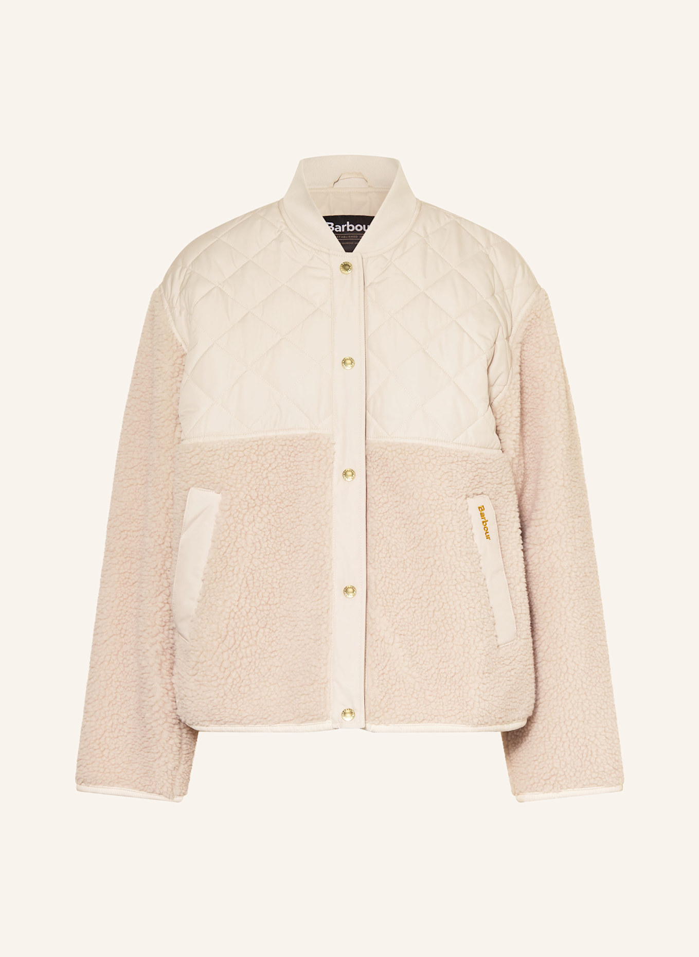 Barbour Teddyfell-Jacke WETHERBY im Materialmix: CREME