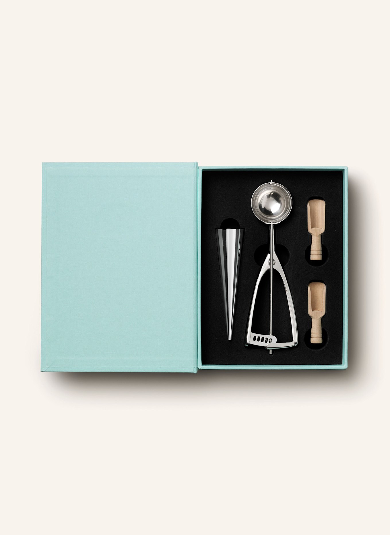 PRINTWORKS Eiscreme-Zubereitungsset THE ESSENTIALS: TÜRKIS/ SILBER