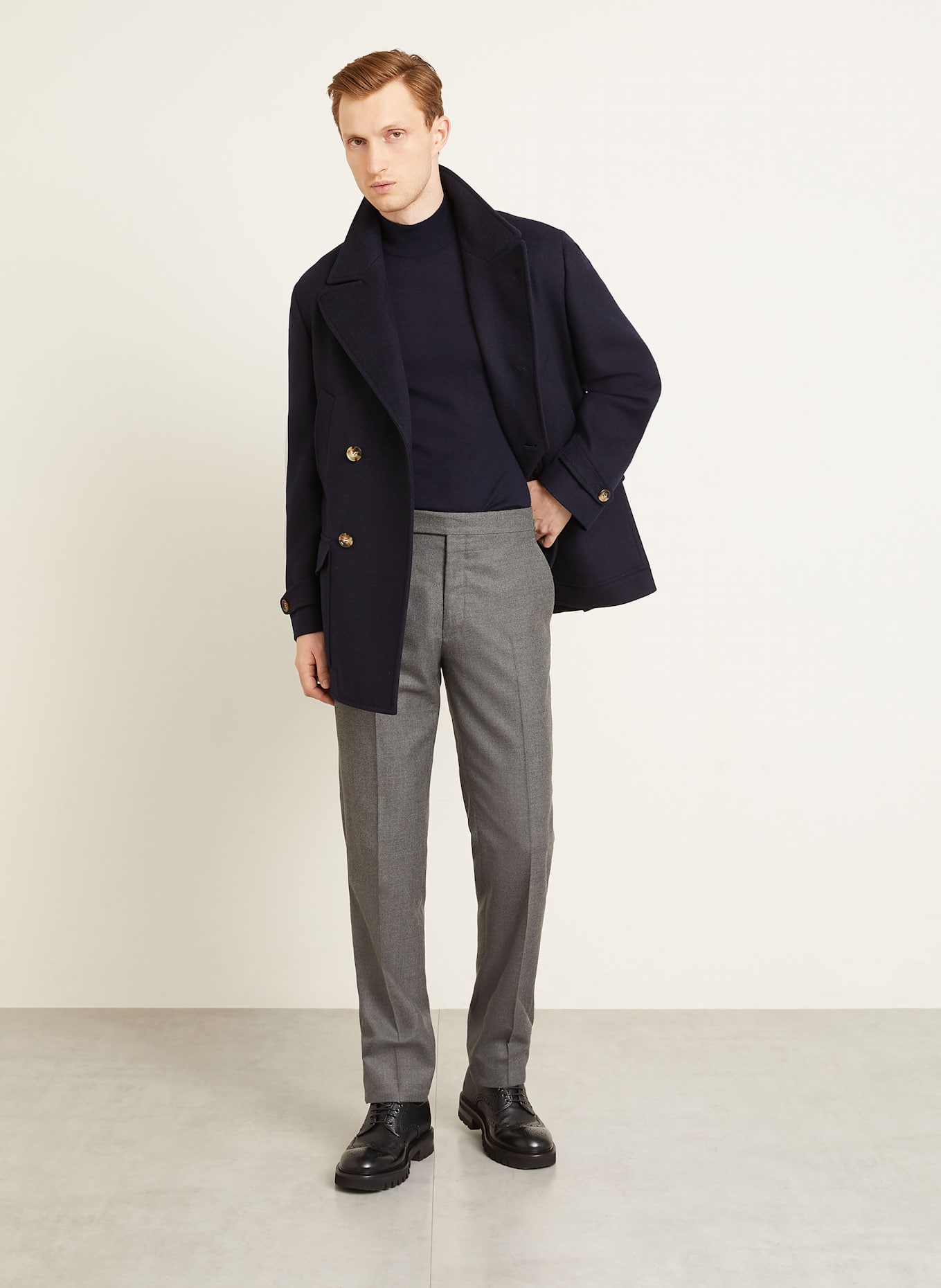 FIORONI Cashmere-Pullover mit Seide: DUNKELBLAU