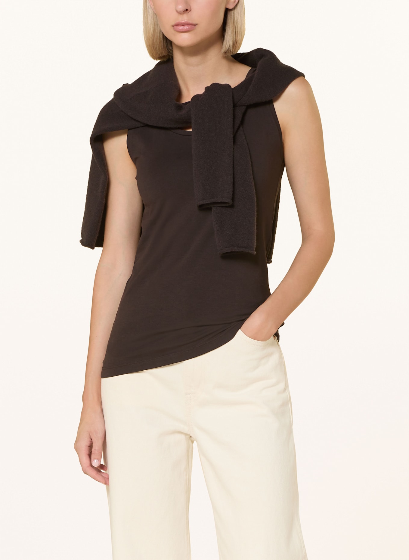 Marc O'Polo Top: TMAVĚ HNĚDÁ