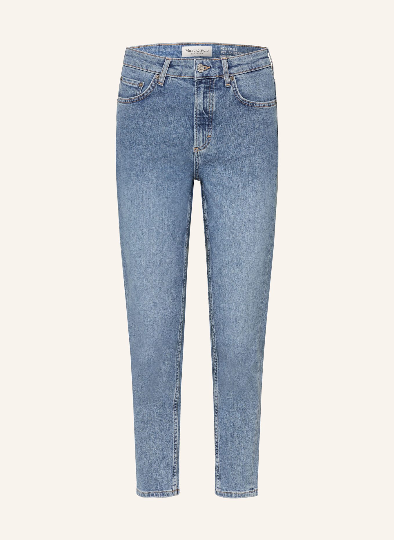 Marc O'Polo Cropped Jeans: 055 Clean mid blue wash