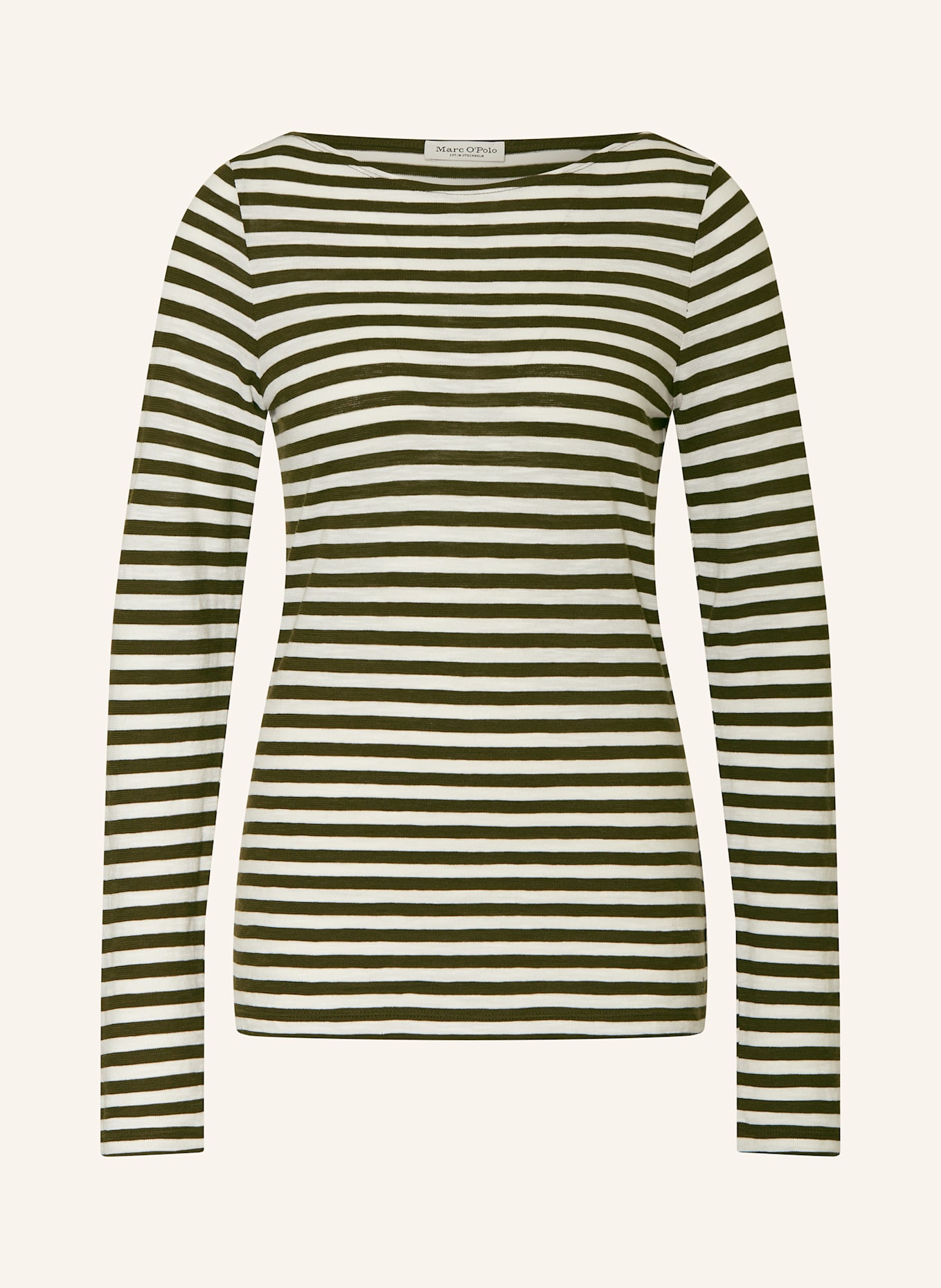Marc O'Polo Longsleeve: WEISS / KHAKI