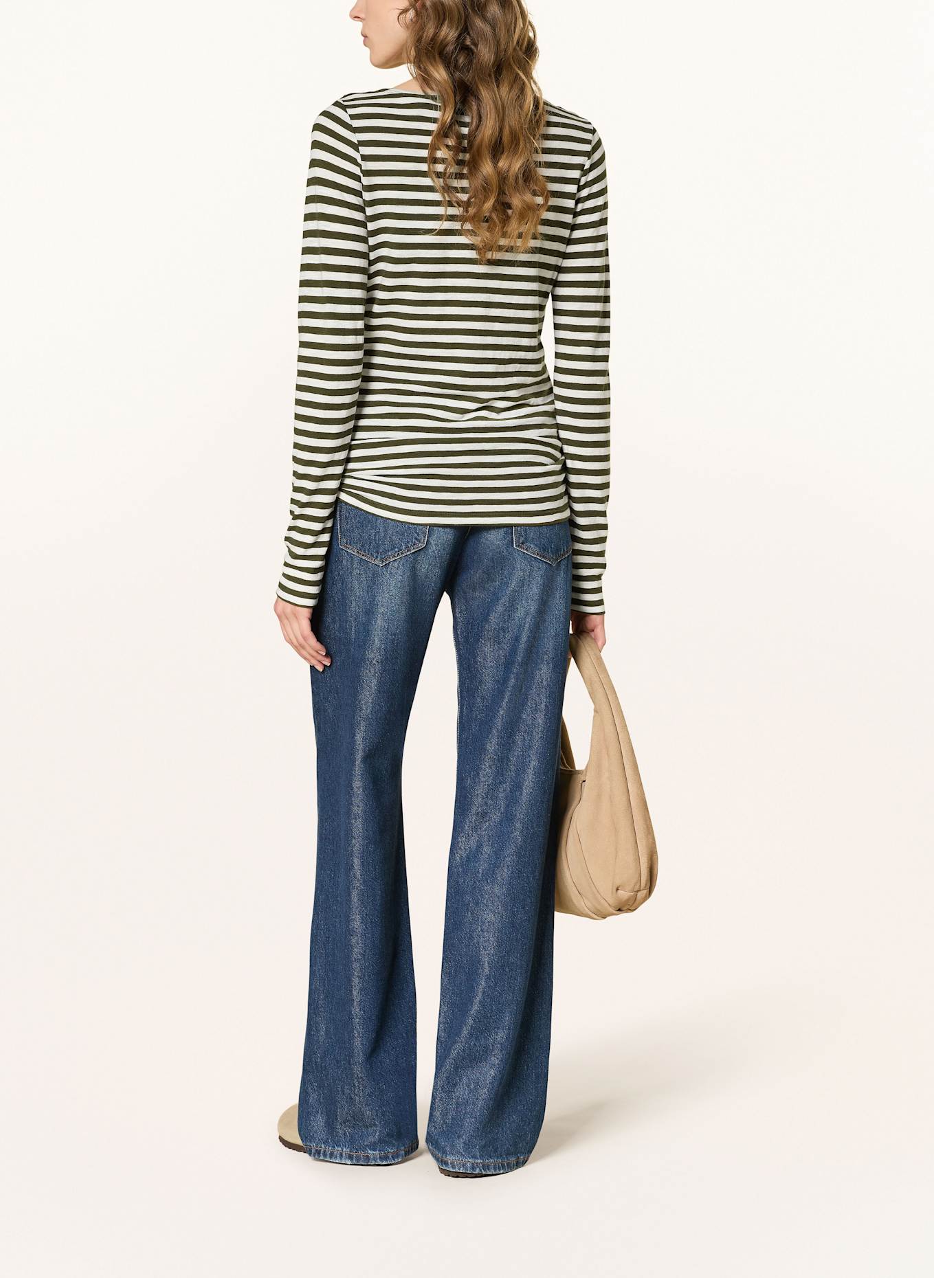 Marc O'Polo Longsleeve: WEISS / KHAKI