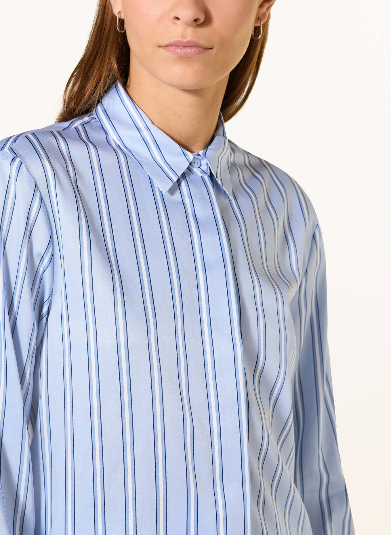 ETERNA Hemdbluse: HELLBLAU / WEISS