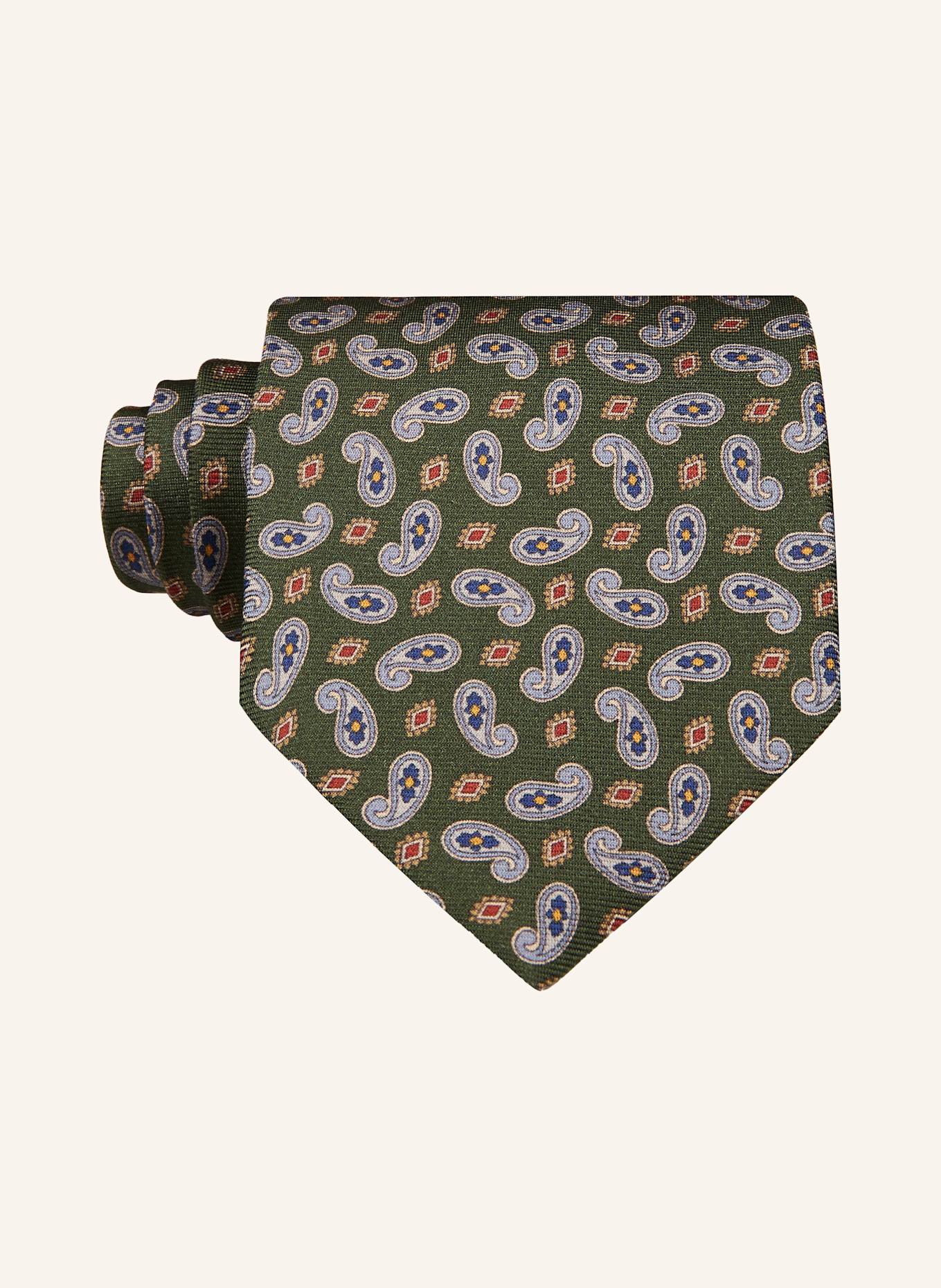 ETON cravate: OLIVE/ BLEU CLAIR