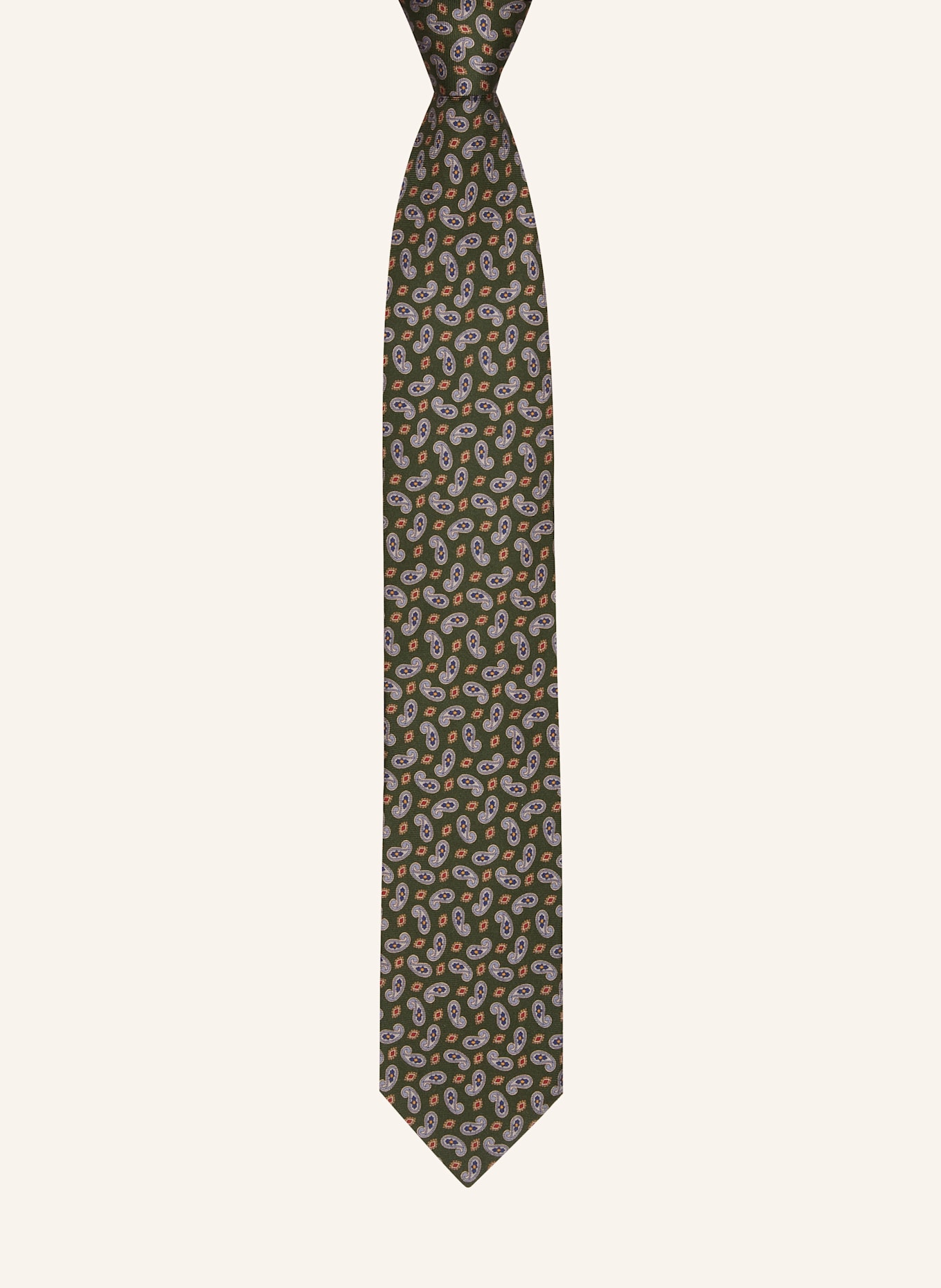 ETON cravate: OLIVE/ BLEU CLAIR