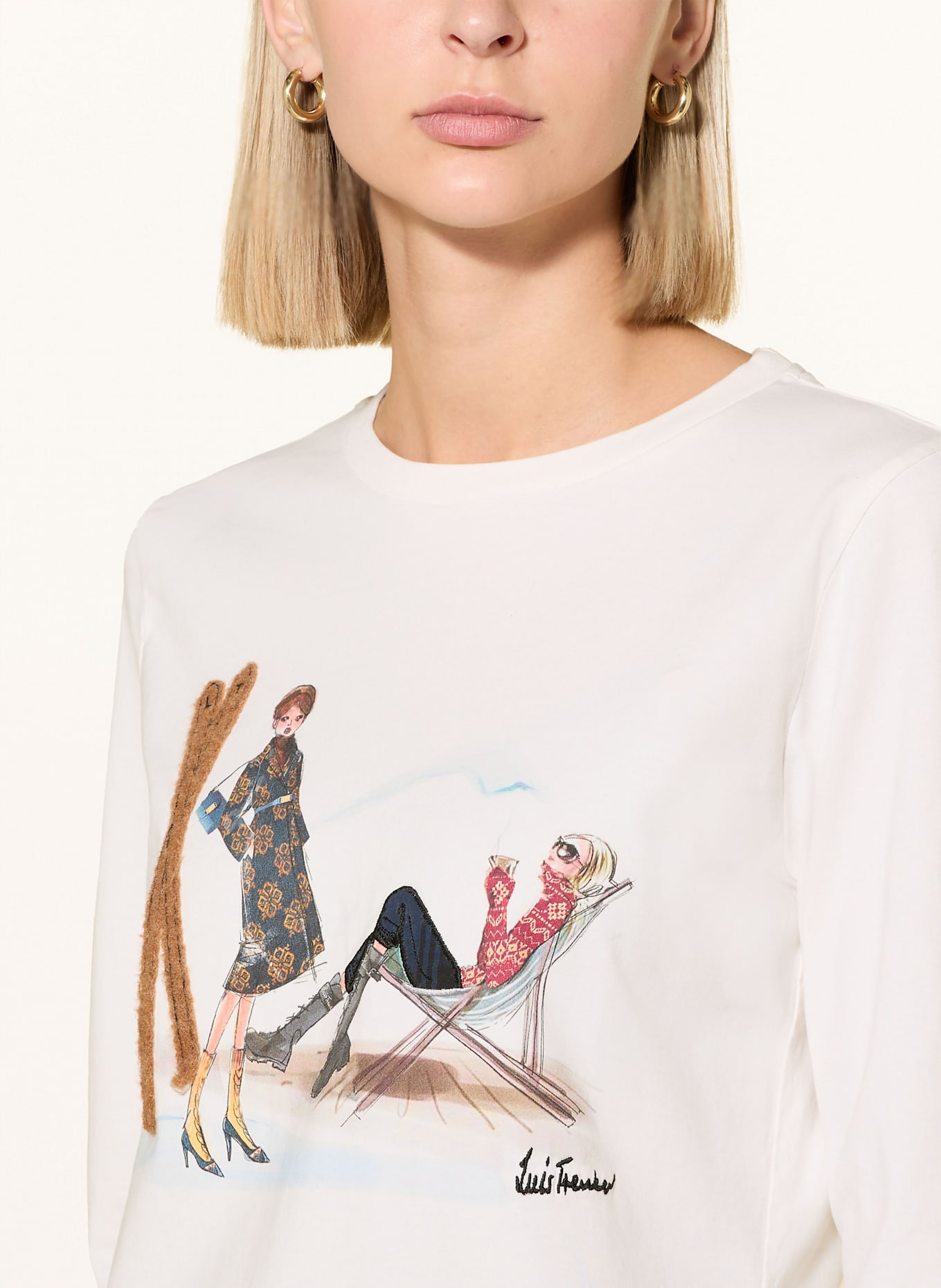 Luis Trenker T-shirt à manches longues LUDINA: BLANC