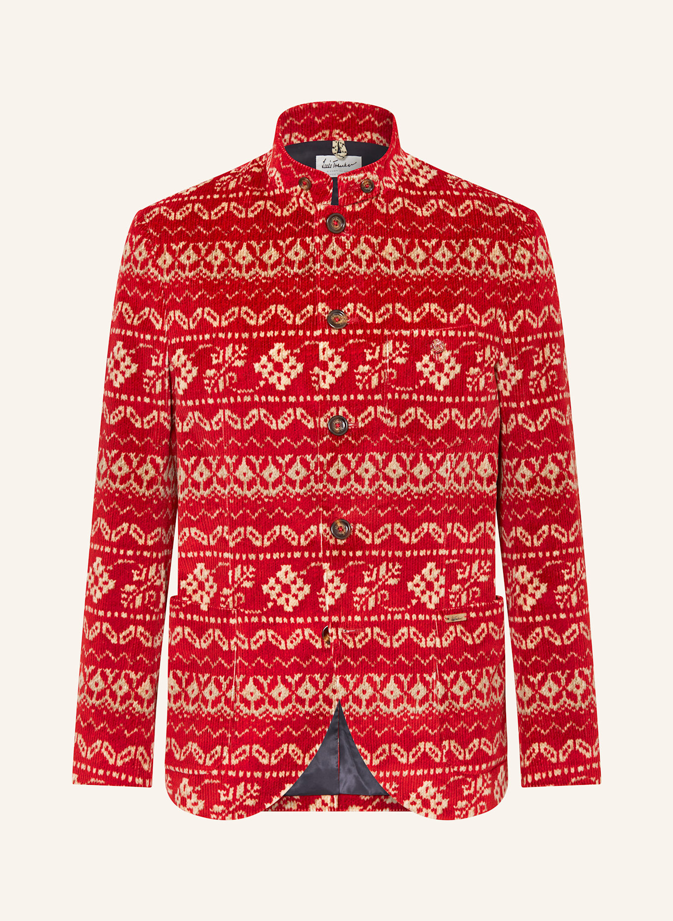 Luis Trenker Cordsakko LUSANDRO Regular Fit: ROT / WEISS