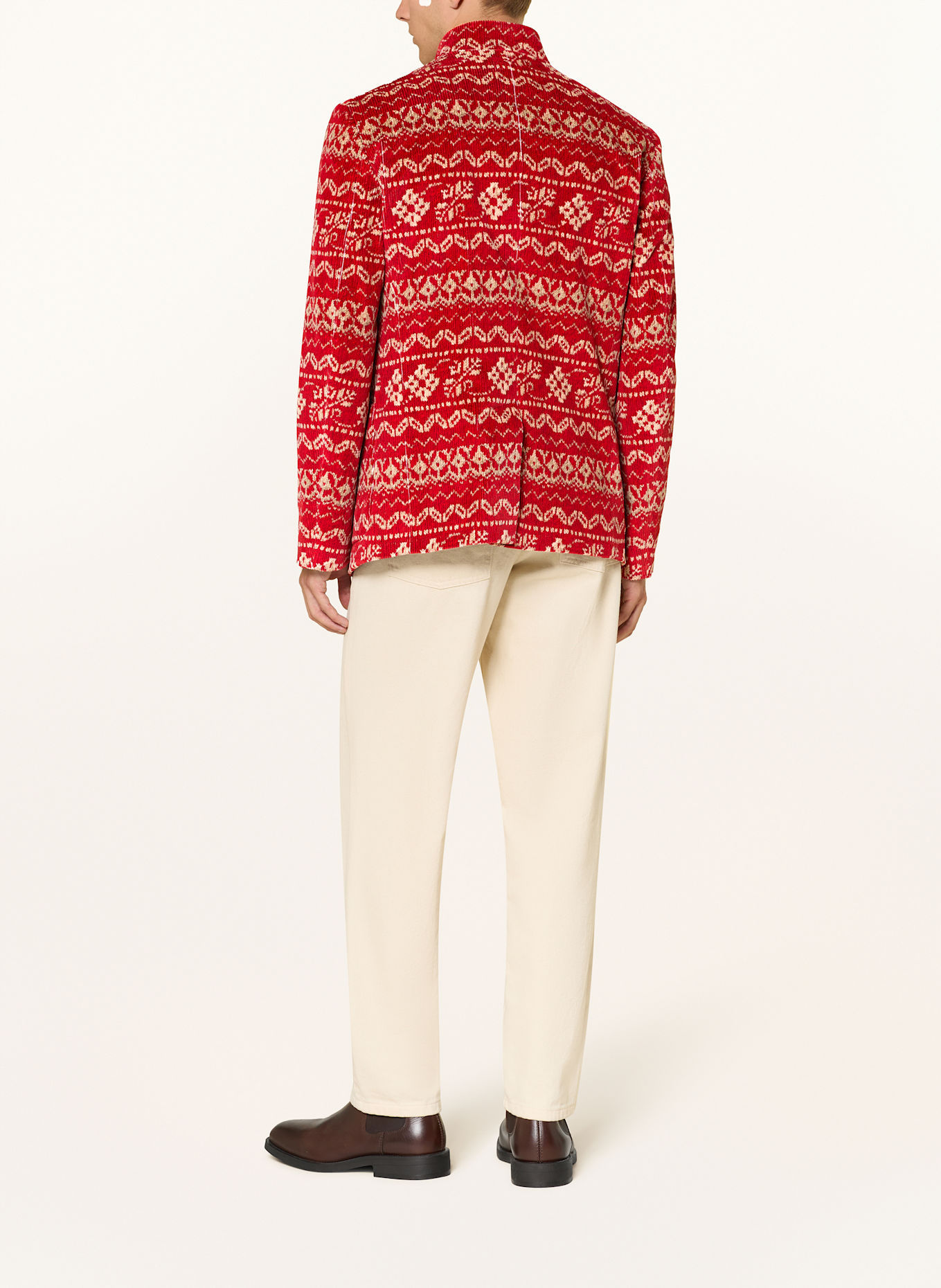 Luis Trenker Cordsakko LUSANDRO Regular Fit: ROT / WEISS