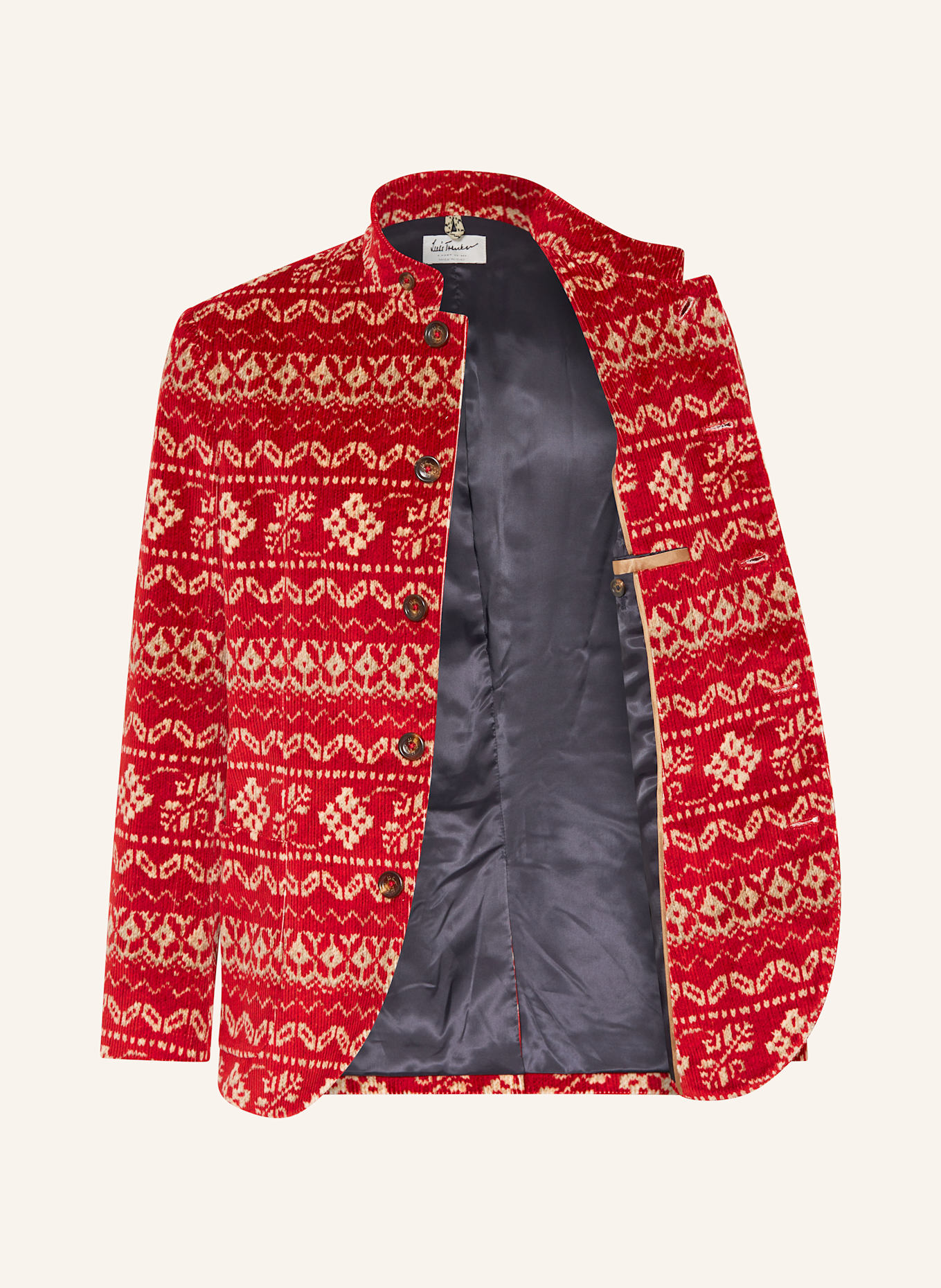 Luis Trenker Cordsakko LUSANDRO Regular Fit: ROT / WEISS