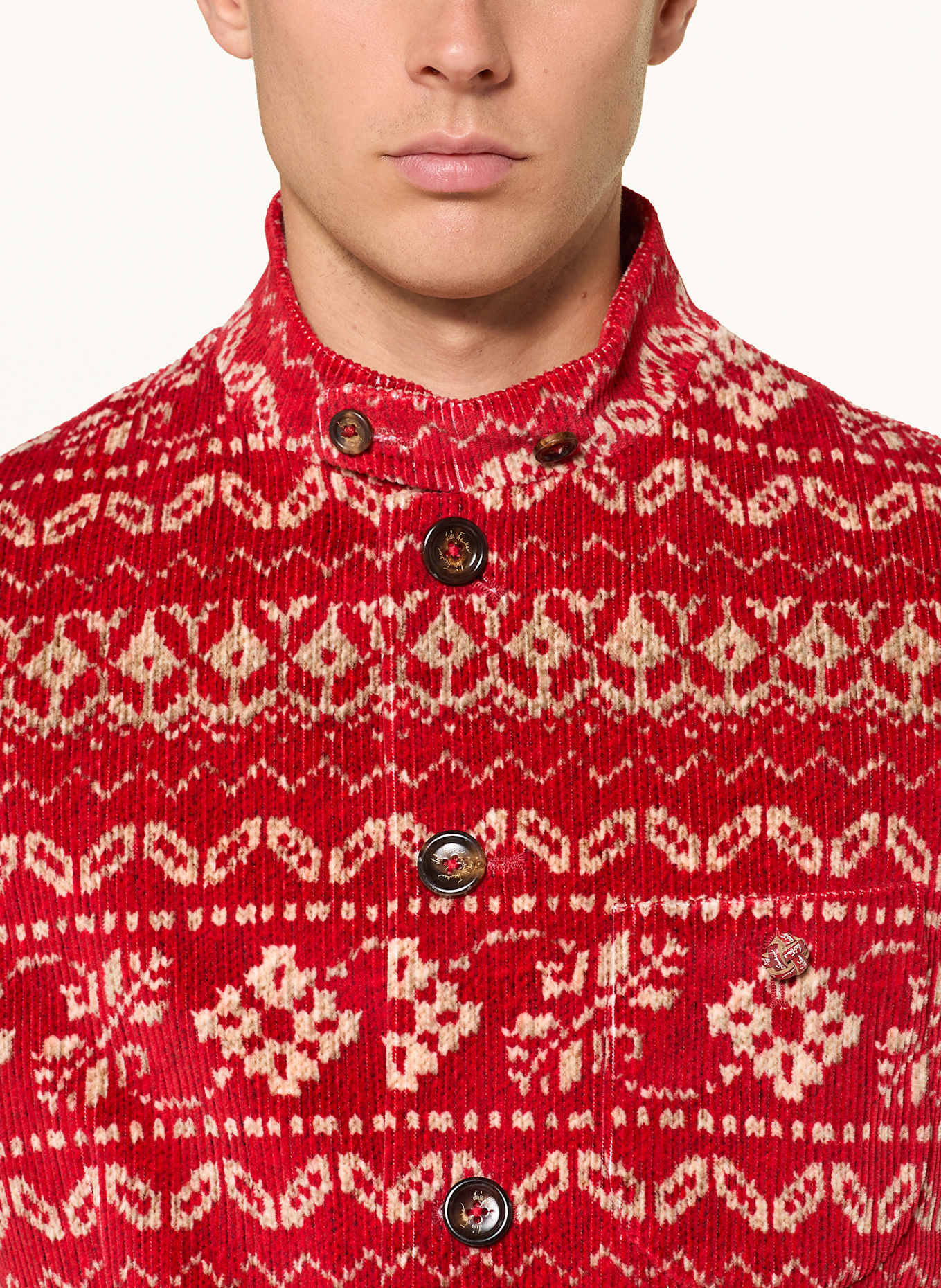 Luis Trenker Cordsakko LUSANDRO Regular Fit: ROT / WEISS