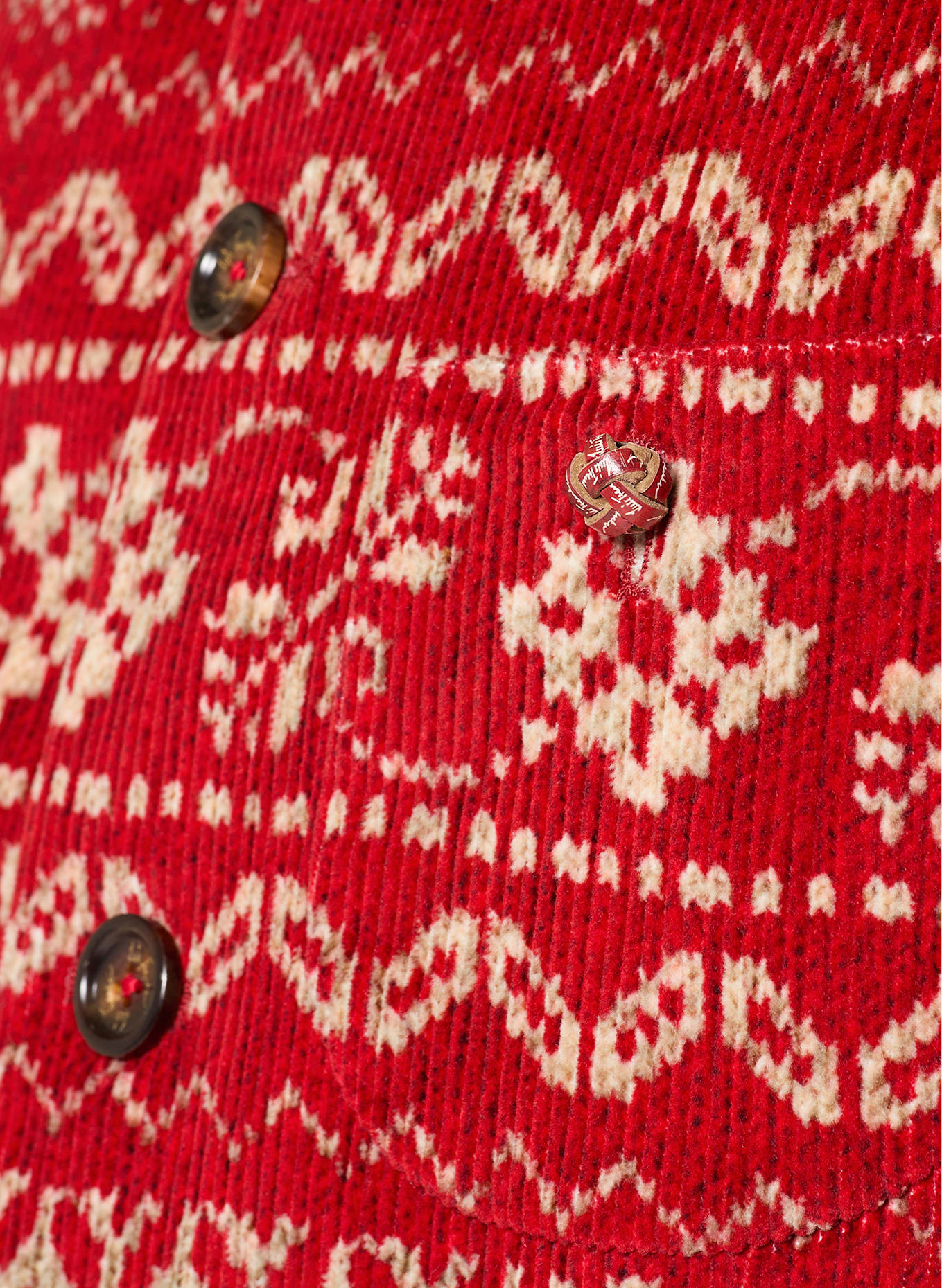 Luis Trenker Cordsakko LUSANDRO Regular Fit: ROT / WEISS