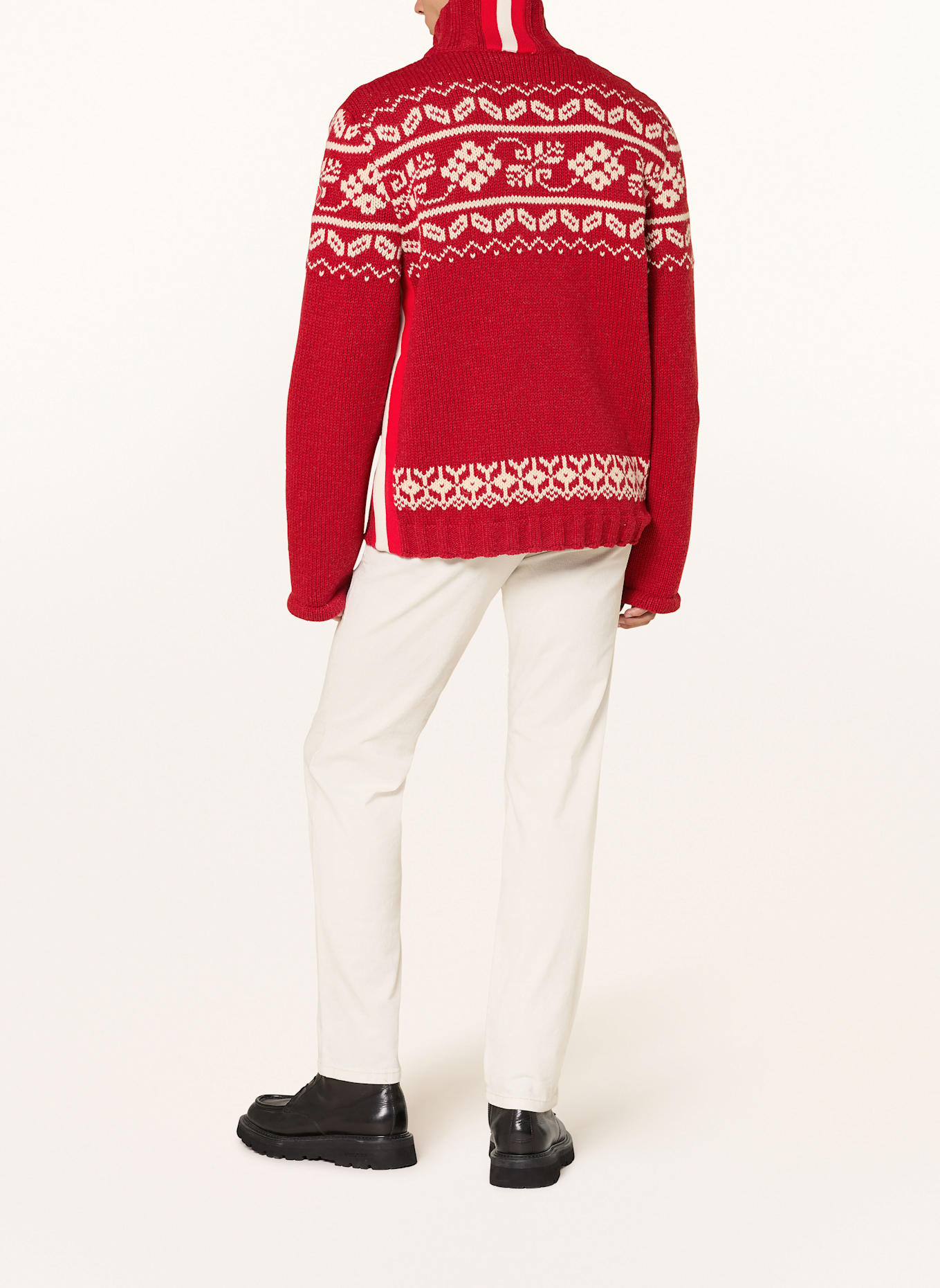 Luis Trenker Strickjacke LUWALL: ROT / WEISS