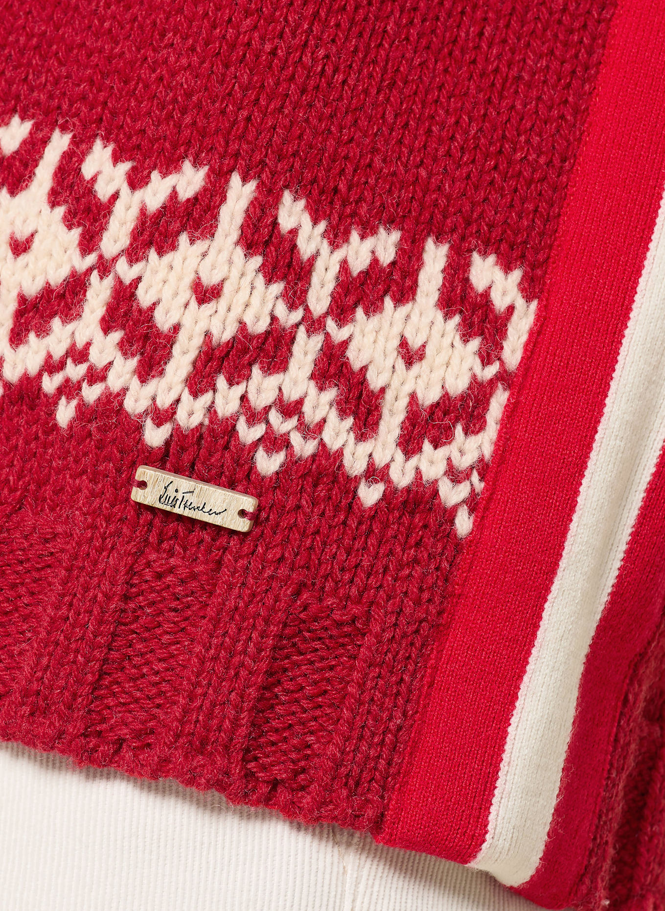 Luis Trenker Strickjacke LUWALL: ROT / WEISS