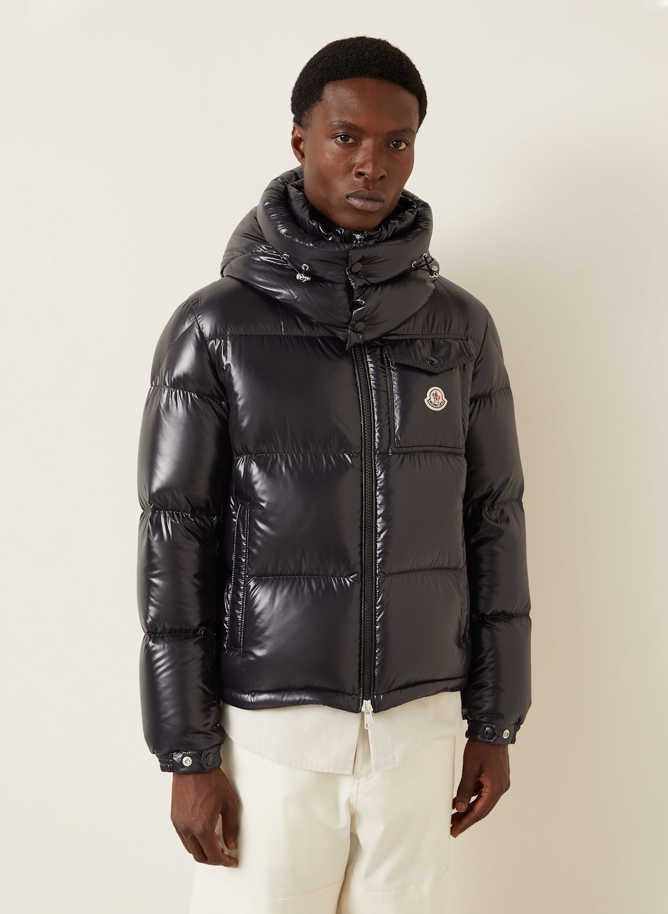 MONCLER MONTBELIARD down jacket with detachable hood: BLACK